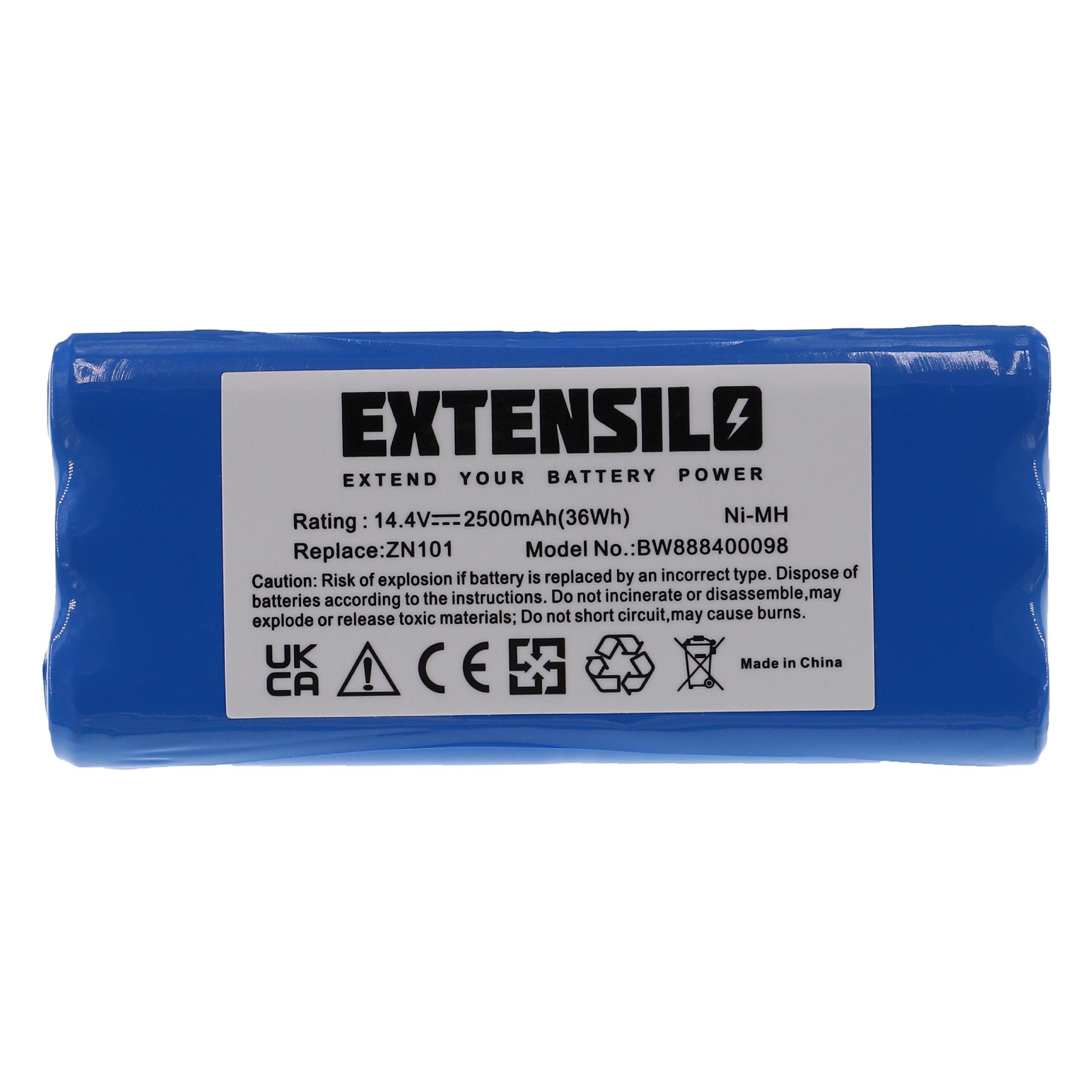 Extensilo kompatibel mit Midea R1-L051B Staubsauger-Akku NiMH 2500 mAh (14,4 V)