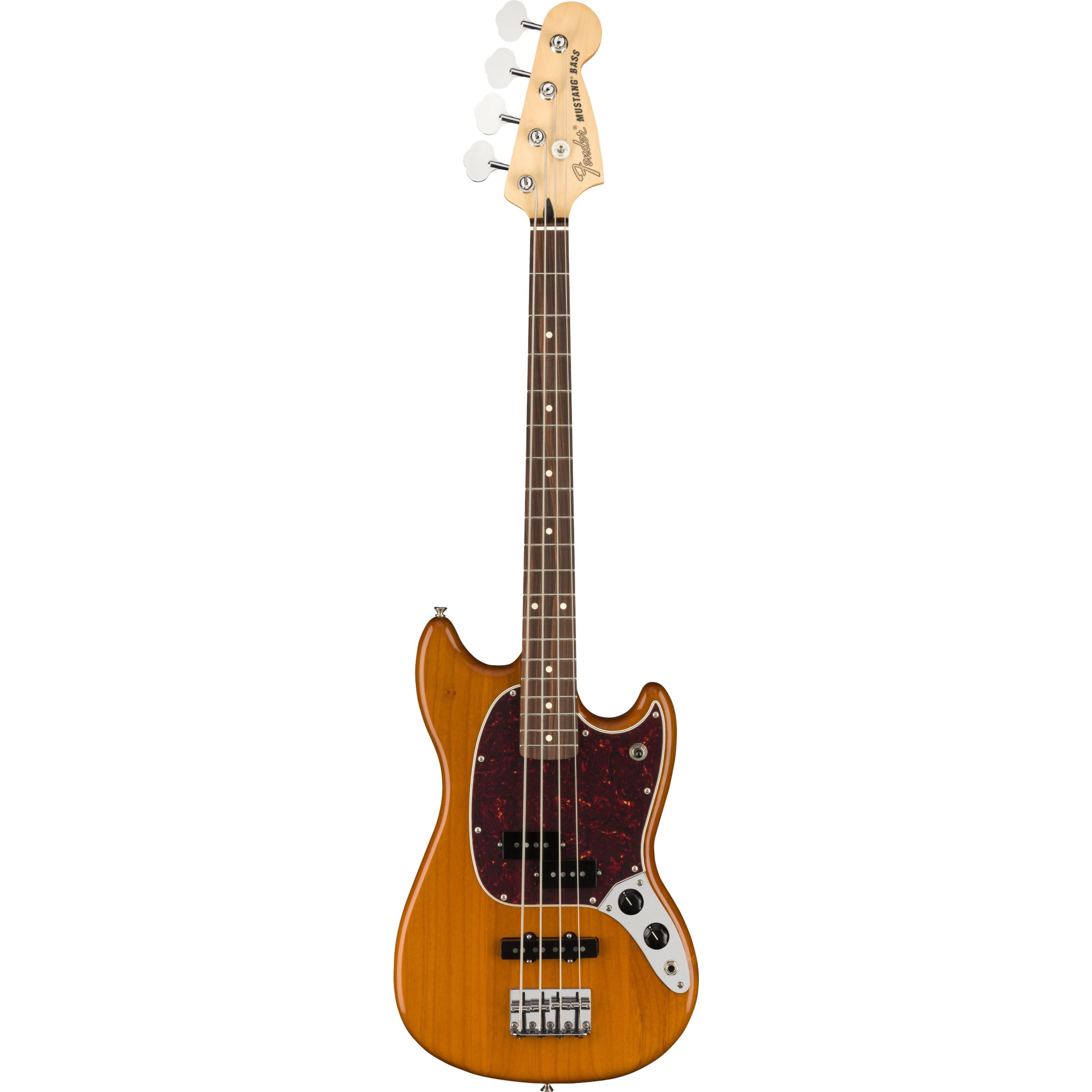 Fender E-Bass, Player Bass PJ PF Aged Natural - 4-String Electric Bass, Player Mustang Bass PJ PF Aged Natural - E-Bass