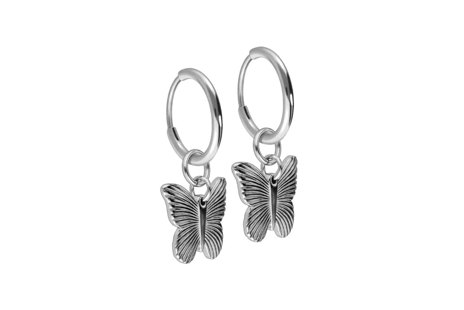 FILANGO Paar Creolen Titan Ohrclicker Creolen SCHMETTERLING (Creolen, 1-tlg)