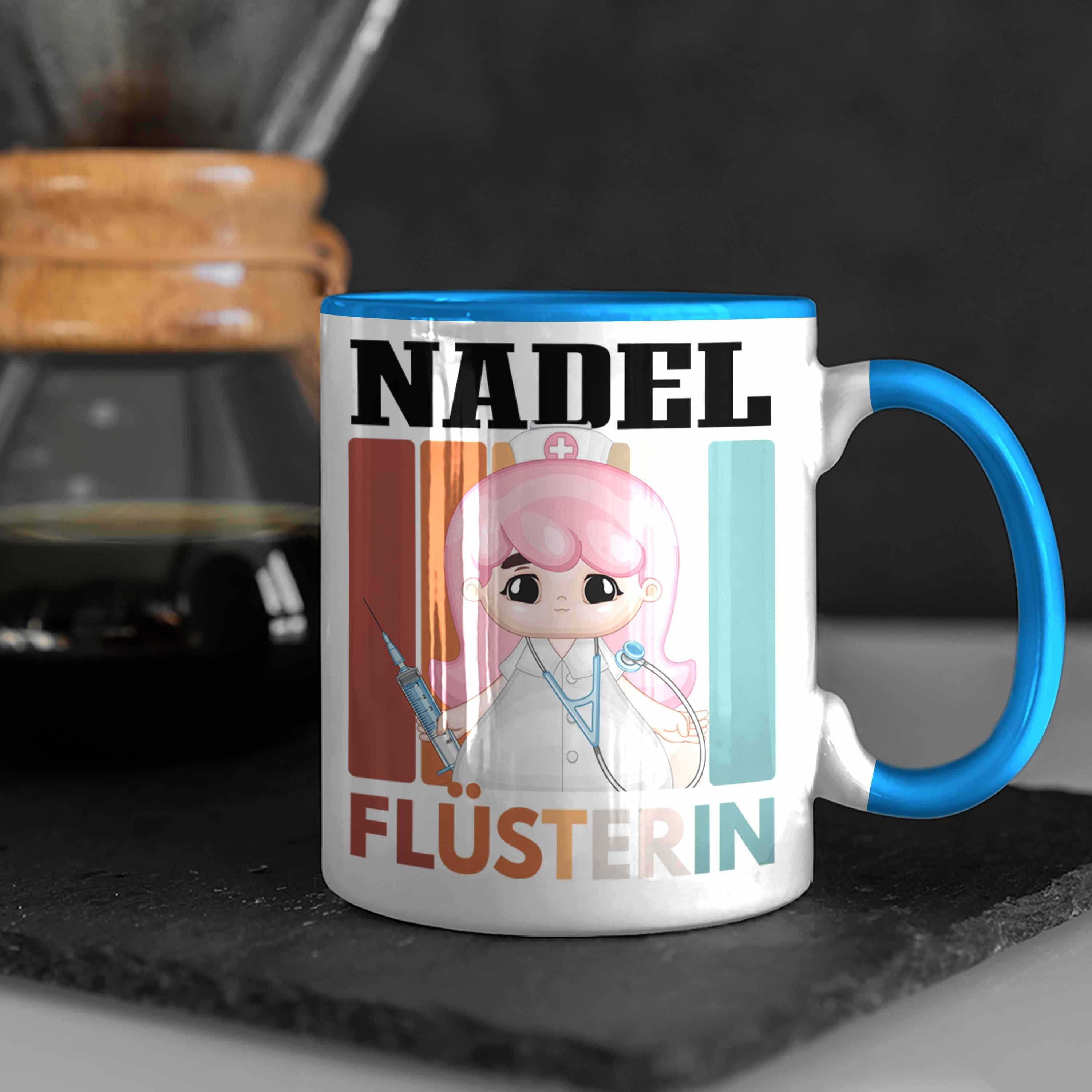 Tasse Tasse Trendation Trendation Nadel Flüsterin G Blau Geschenk - Lustige Krankenschwester