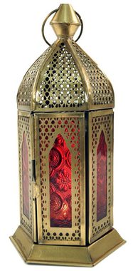 Guru-Shop Kerzenlaterne Orientalische Metall/Glas Laterne in..