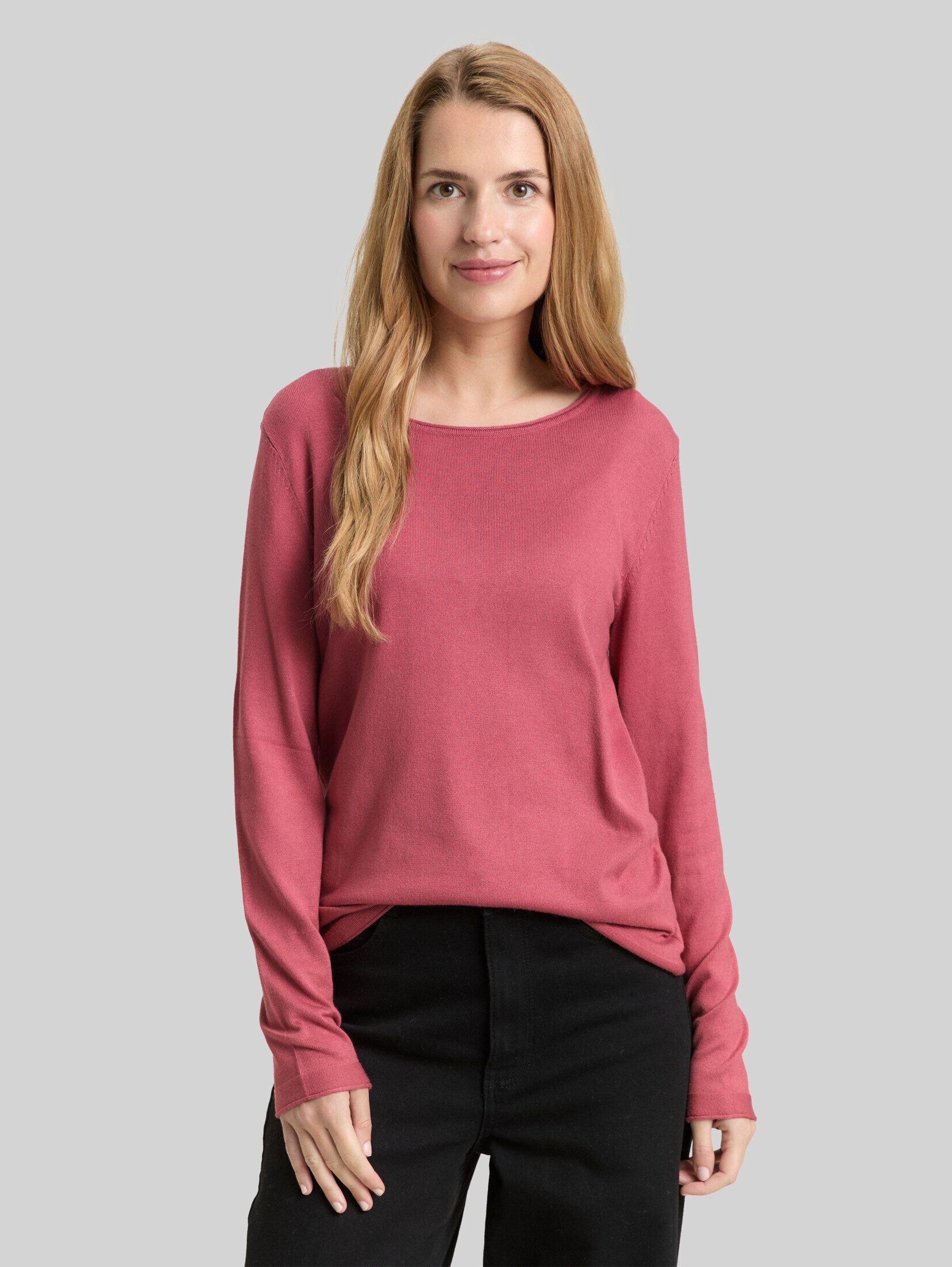 TOM TAILOR Strickpullover Pullover & Strickjacken Basic Strickpullover mit Rundhalsausschnitt