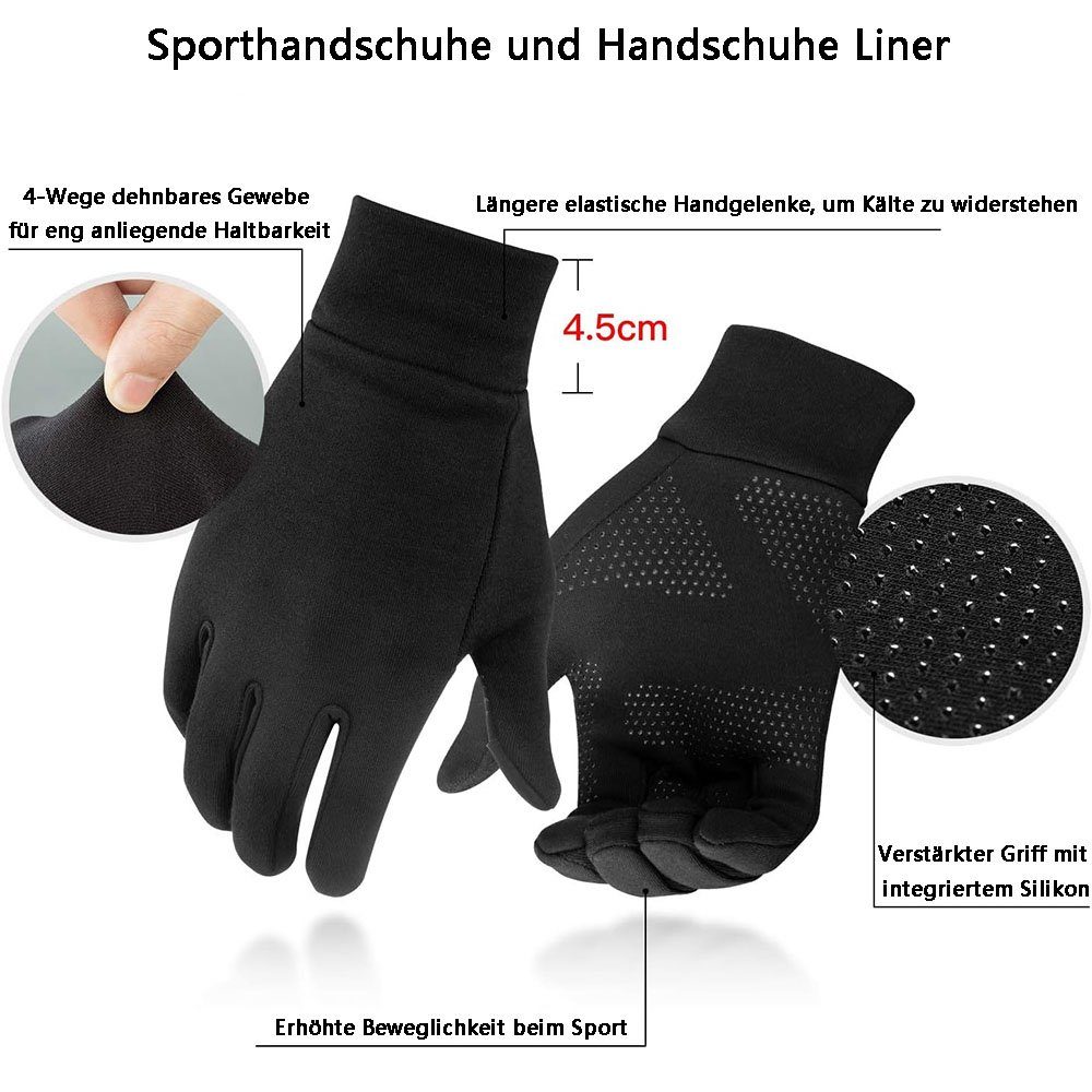 Radsporthandschuhe rutschfest GelldG Schwarz(stil4) Herren Touchscreen Damen Handschuhe Multisporthandschuhe
