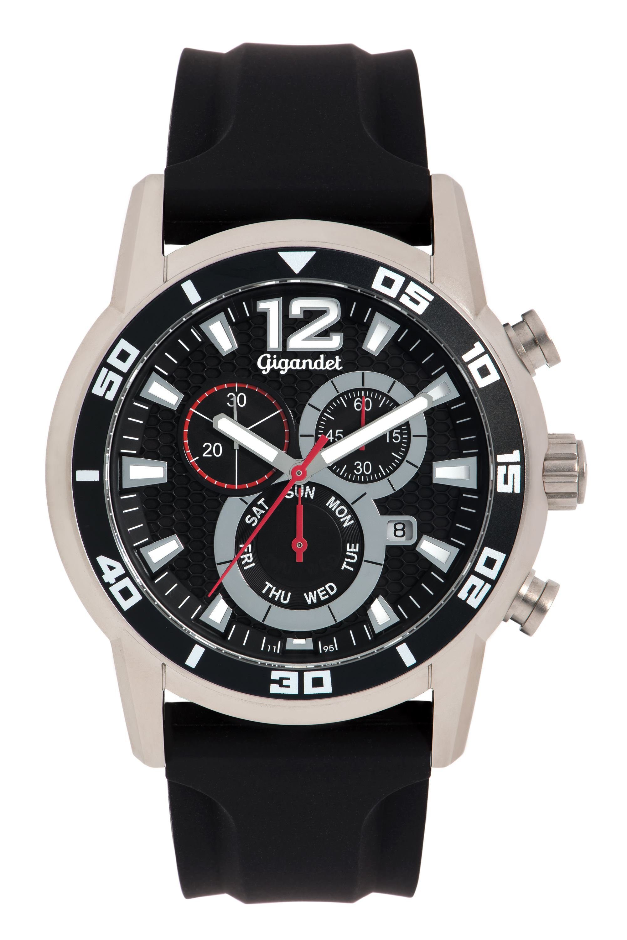 Gigandet Chronograph Speedbike, Mineralglas, Chronograph, Tages- und Datumsanzeige