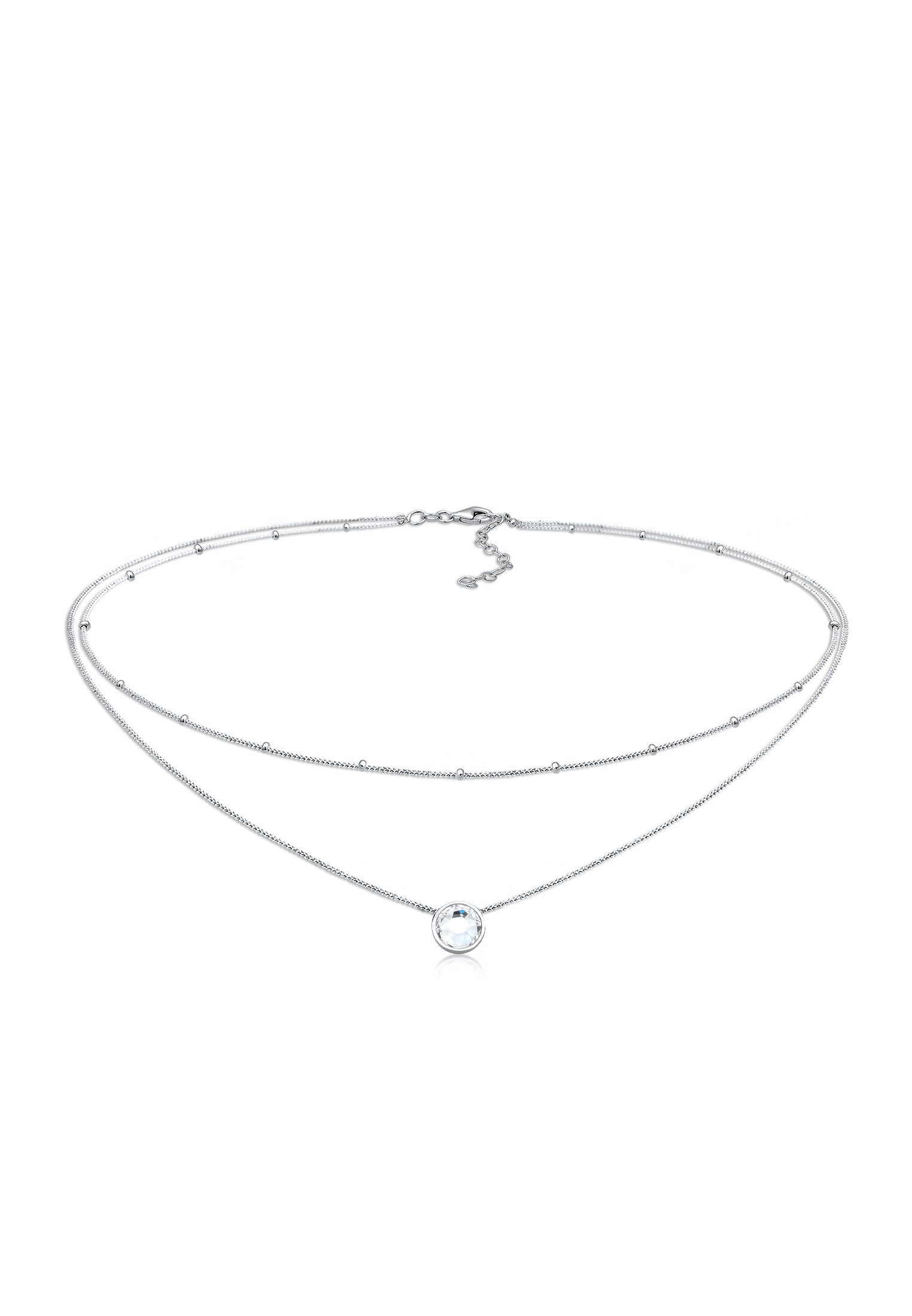 Elli Ketten-Set Choker Layer Kugelkette 925 Silber, mit Kristallen von Swar günstig online kaufen