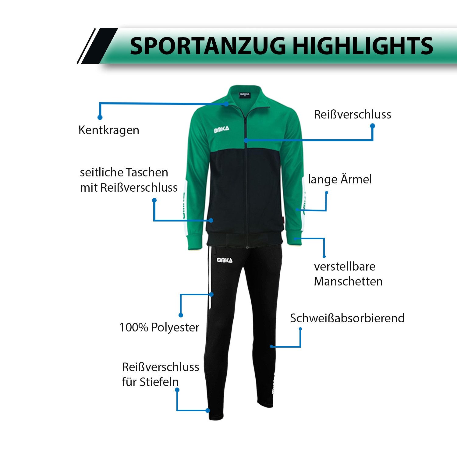 OMKA Trainingsanzug OK203K, OMKA Trainingsanzug Sportanzug Jogginganzug Freizeitanzug