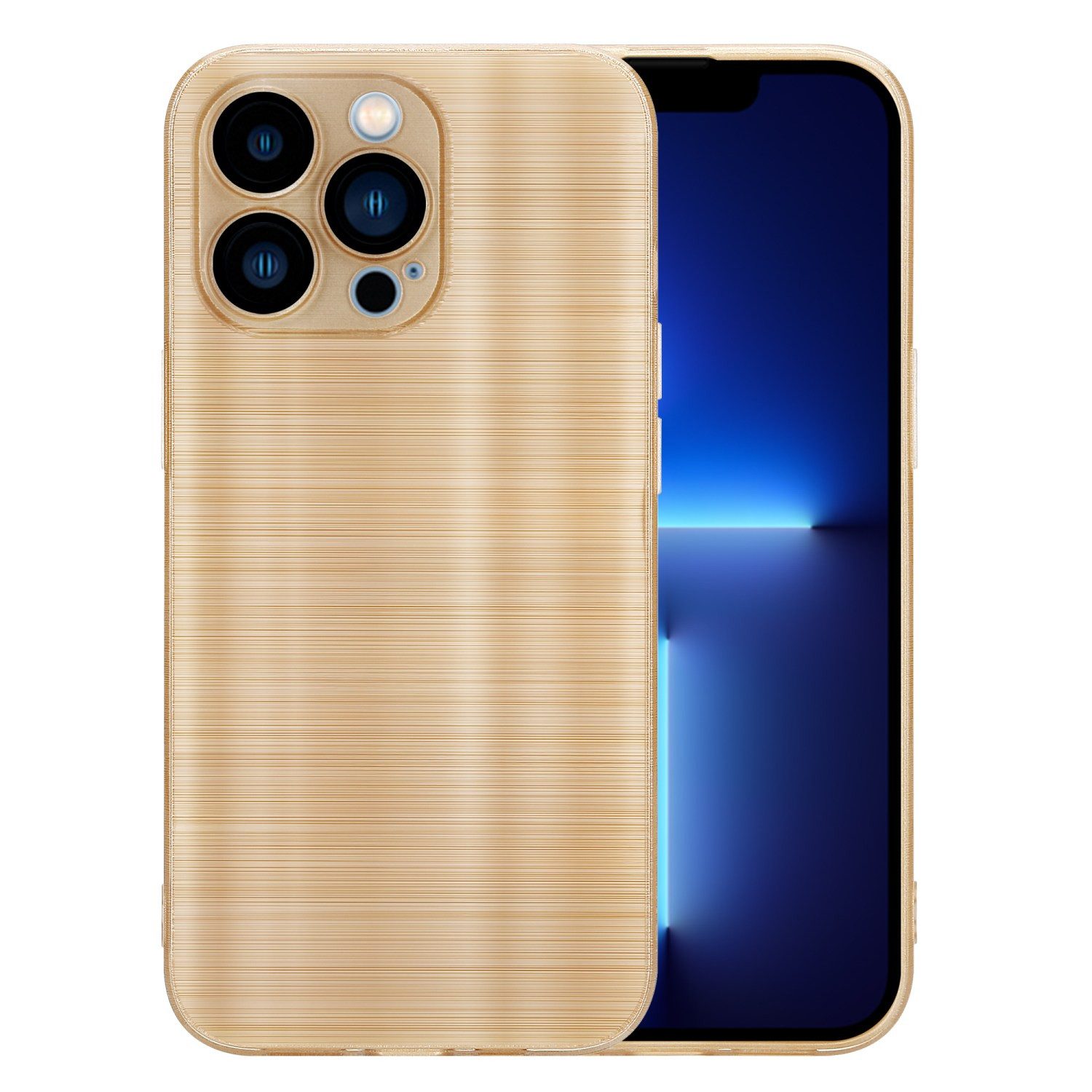 Cadorabo Handyhülle für iPhone 13 PRO Hülle Apple iPhone 13 PRO, Schutzhülle - TPU Silikon Hülle - im Brushed Design