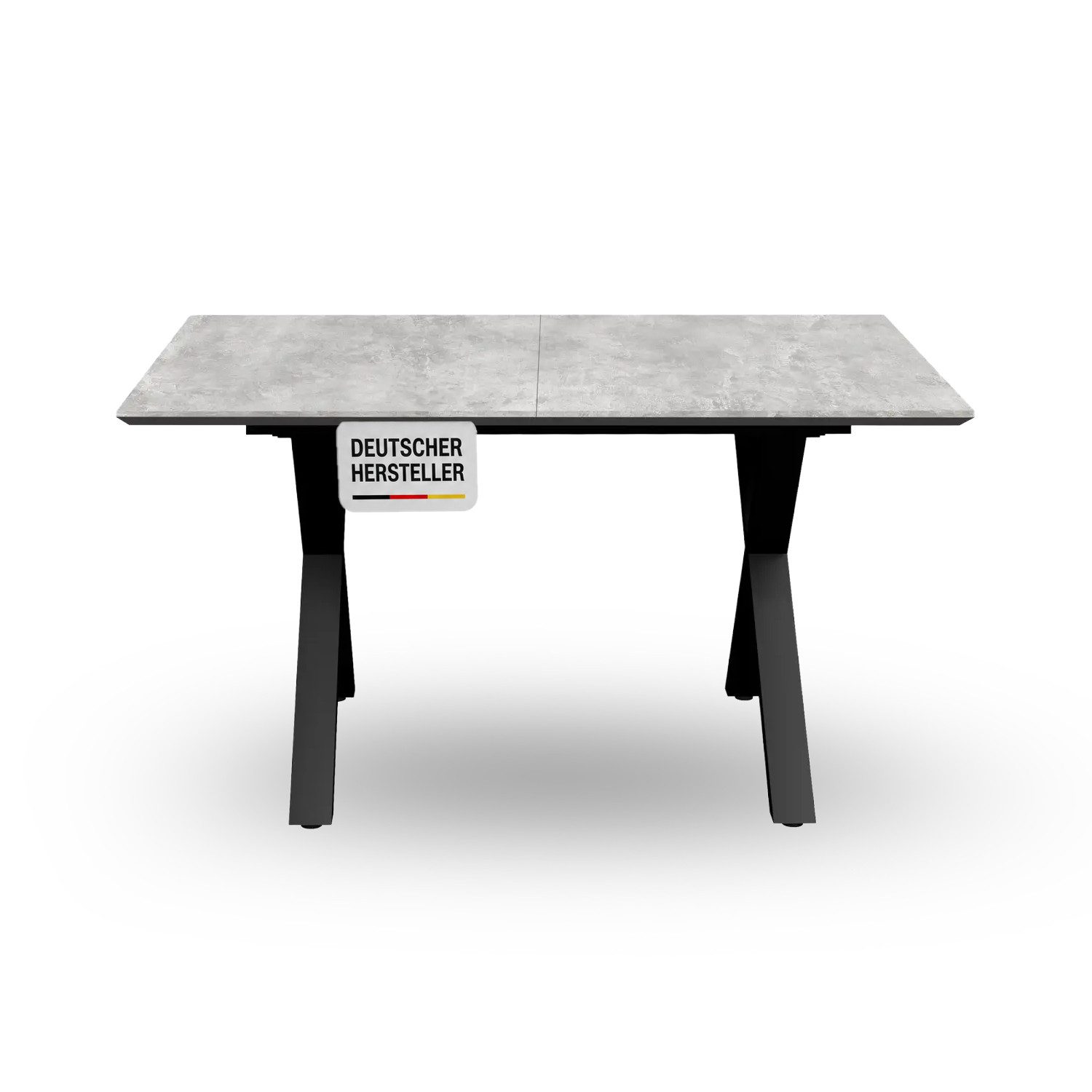 Storado Esstisch Big System Metall X 140–210×90cm, Esszimmertisch, Ausziehbar von 160 auf 210cm mit Synchronauszug und X-Gestell