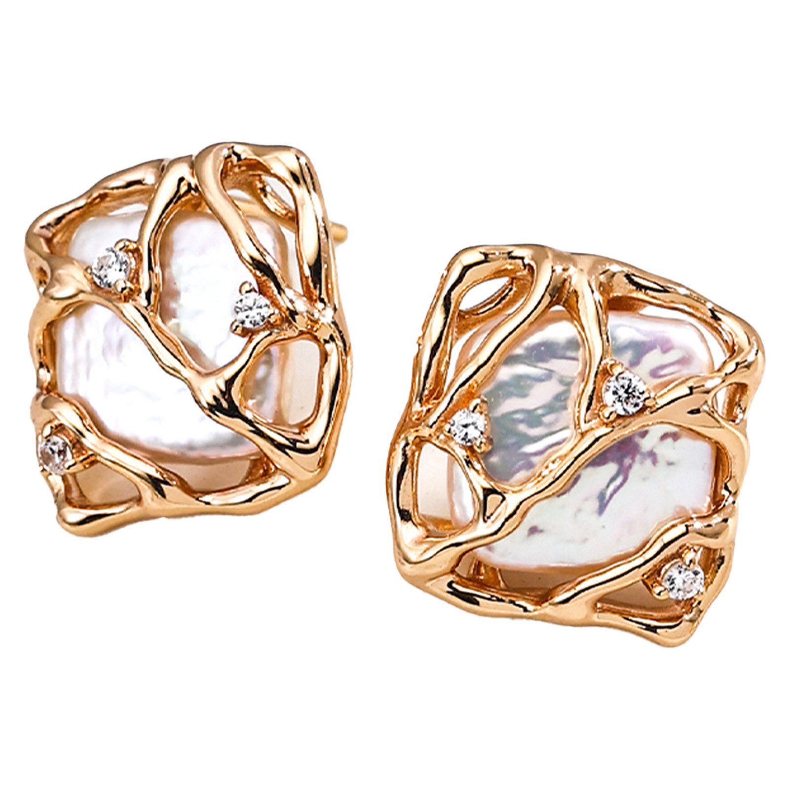 Jumpeak Paar Ohrhänger silber ohrringe damen925,perlen ohrringe,quadratohrringe,ohrringedamen, 2 Farben,18kohrringe vergoldet,damen geschenk,schwester geschenk