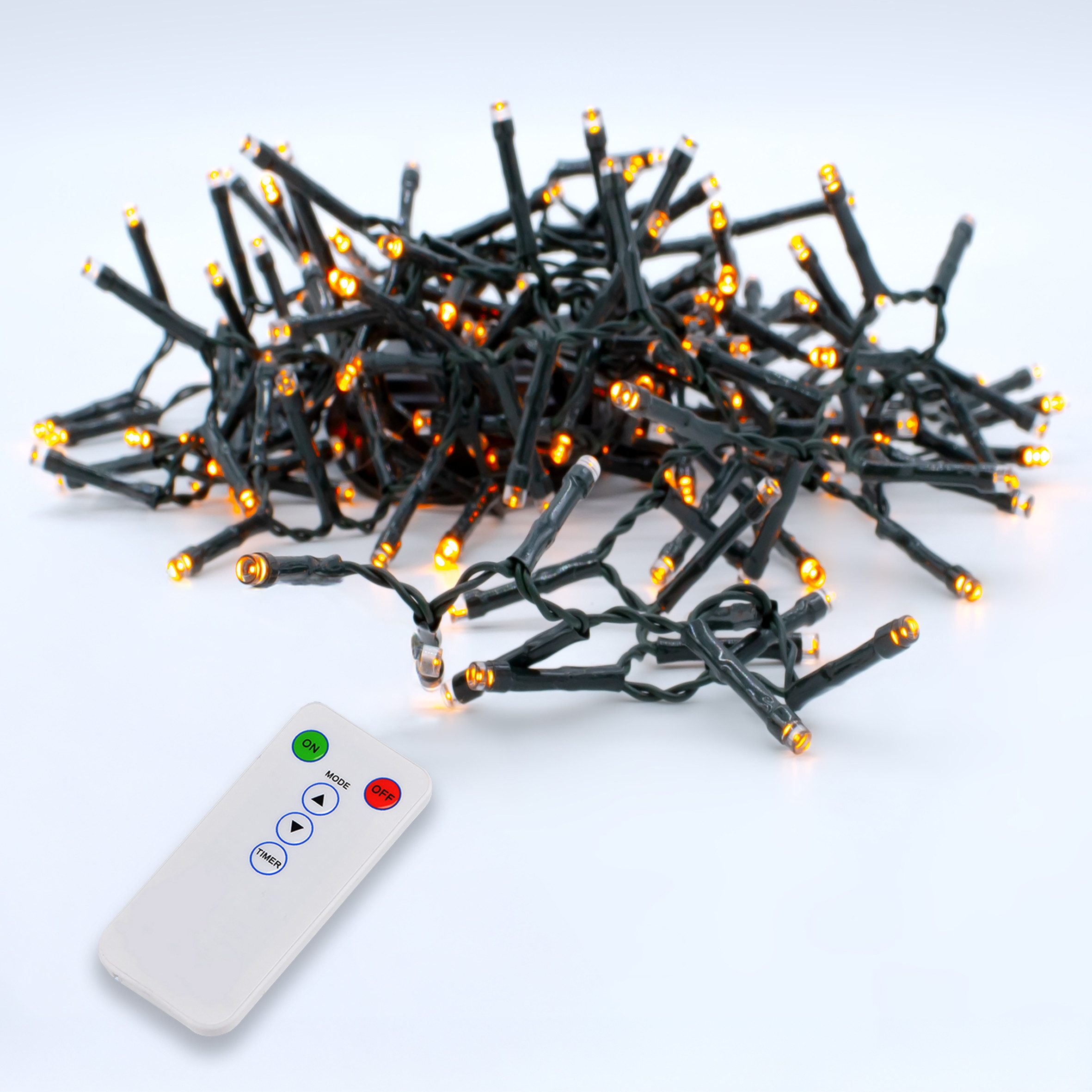 Spetebo Lichterkette Lichterkette mit 200 LED in warm weiß - 19,9 m, 200-flammig, Timer Funktion