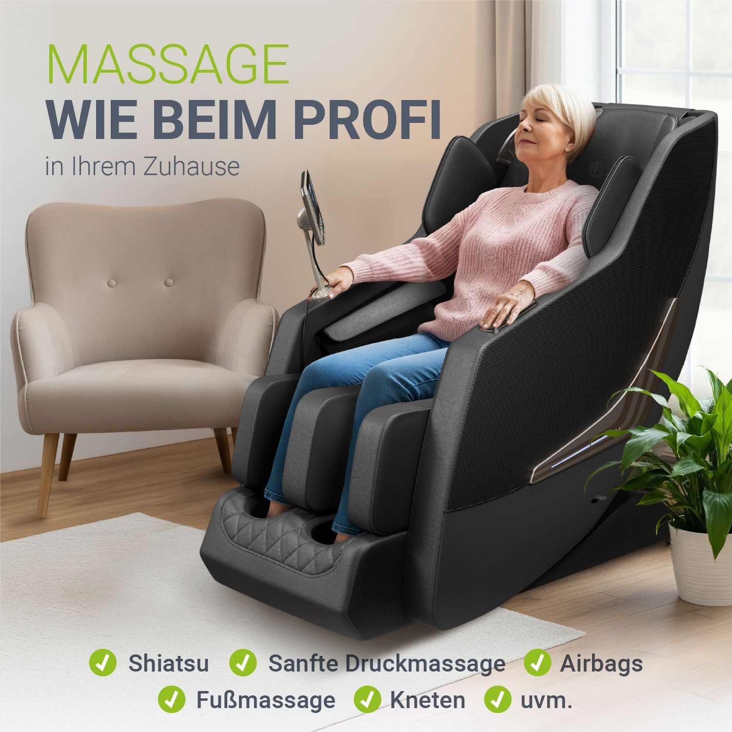Juskys Massagesessel Paros, Ganzkörpermassage, SL-Track, Zero-Gravity, günstig online kaufen