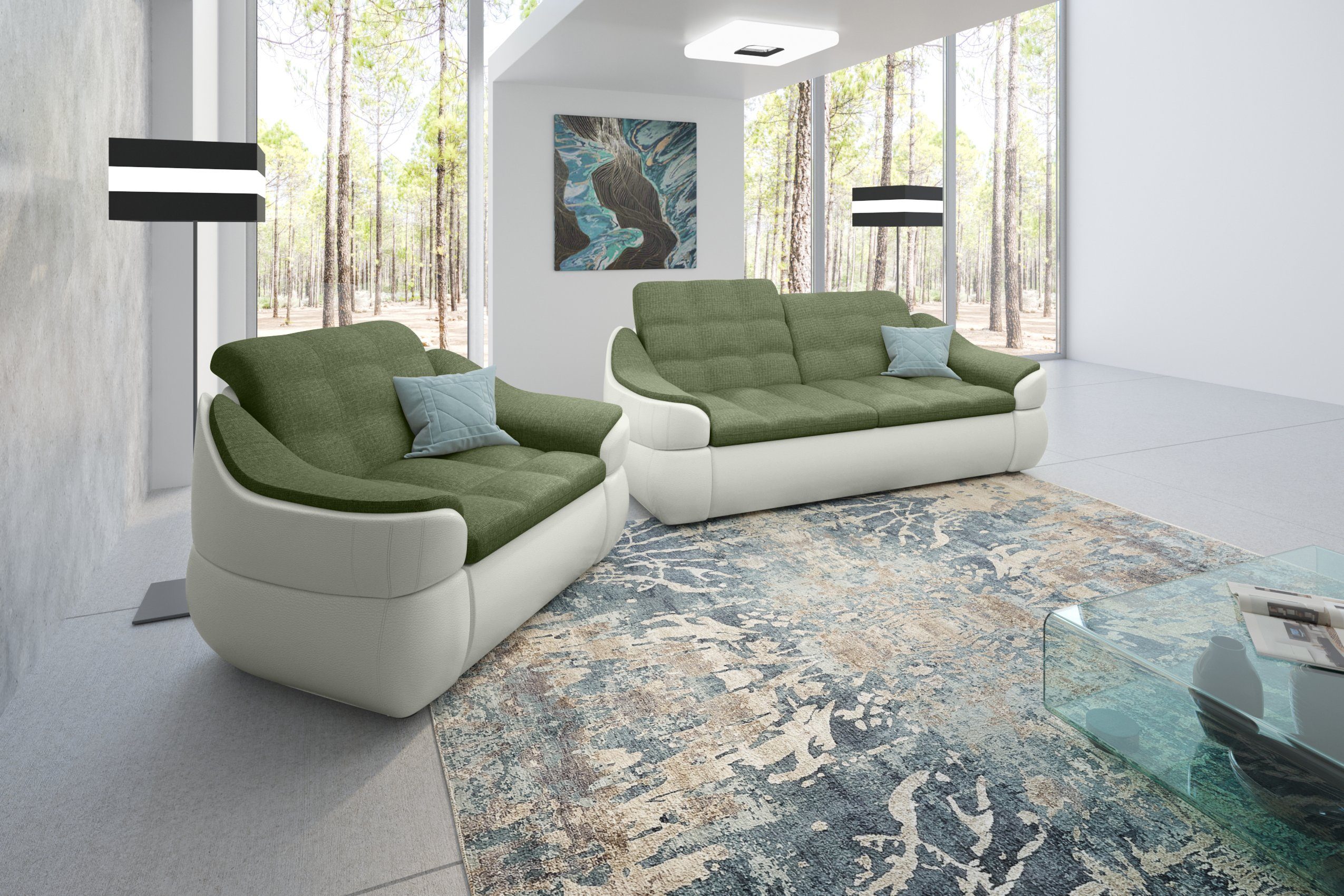 Stylefy Polstergarnitur Alisa, (Set (2-tlg), aus 2-Sitzer made Sessel, und Sofa bestehend in Design, Modern Europa