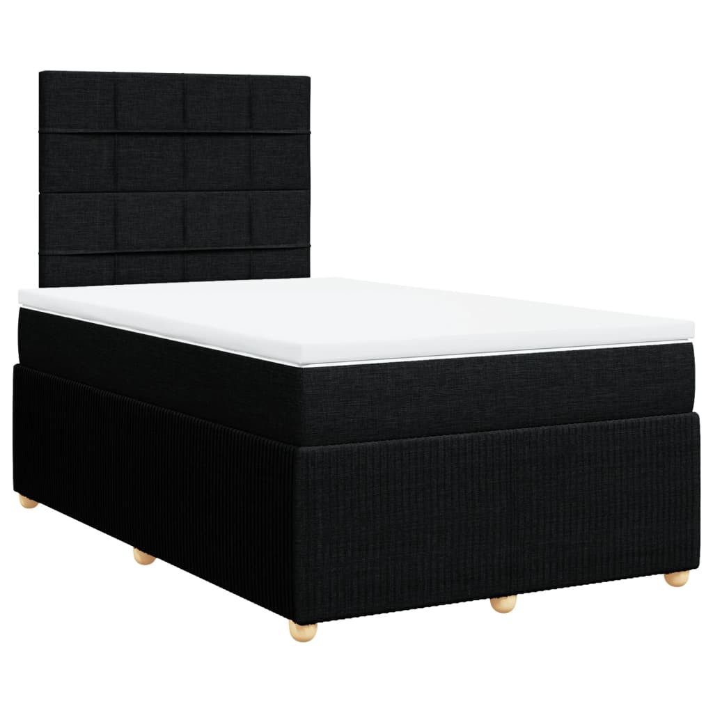 Bett Boxspringbett mit Matratze Schwarz 120x190 cm Stoff