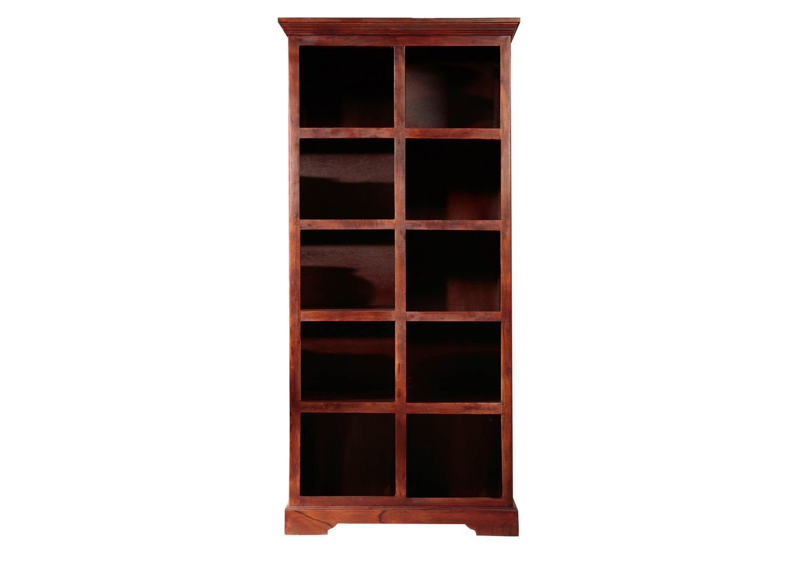 Massivmoebel24 Bücherregal OXFORD, 1-tlg., Regal Akazie 90x43x195 nougat lackiert OXFORD #435