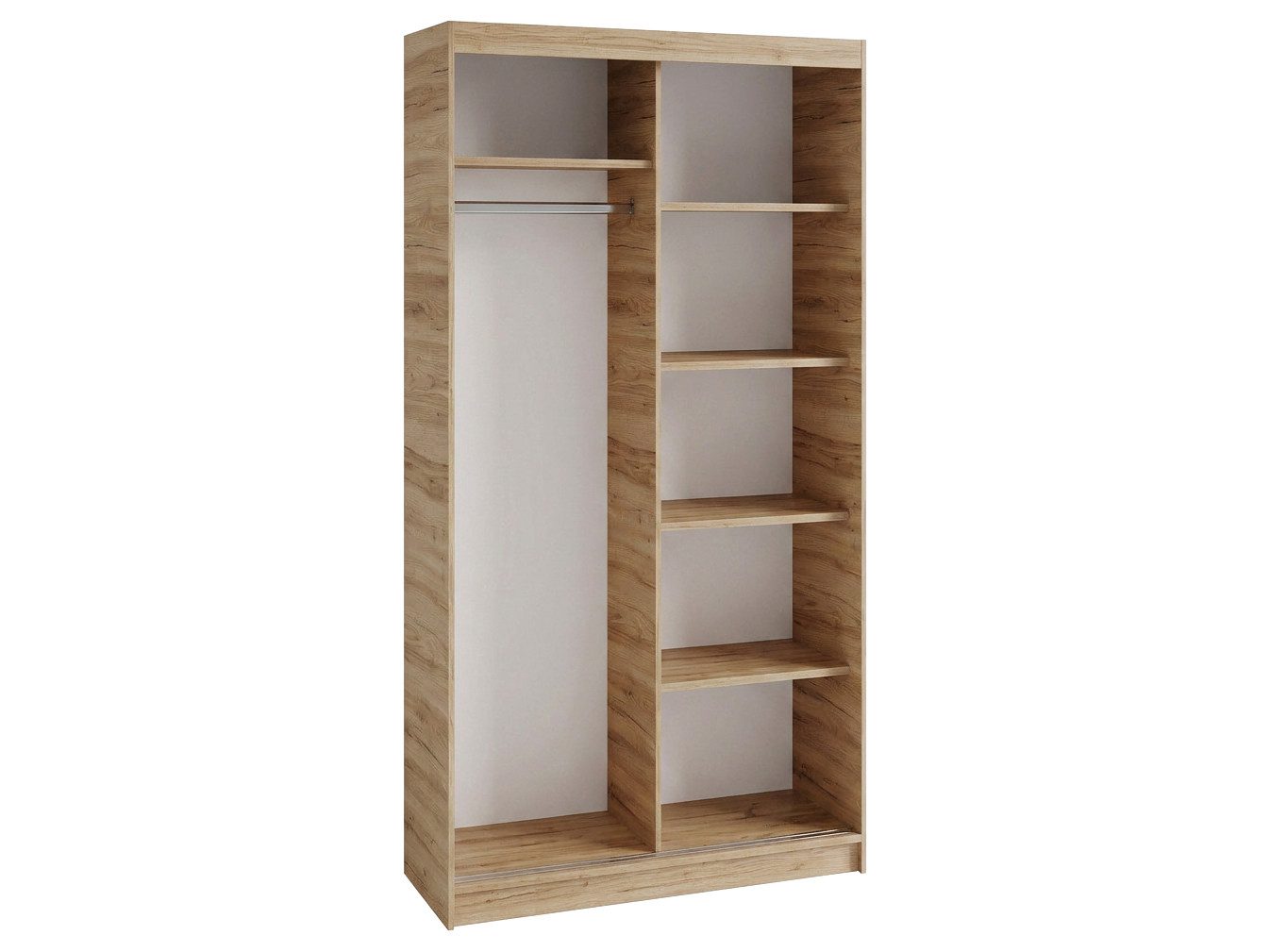 Beautysofa Kleiderschrank Donatello mit Spiegel und Lamellen (mit oder ohne praktischem Schubkasteneinsatz, Höhe: 205 cm) moderner Schiebetürenschrank
