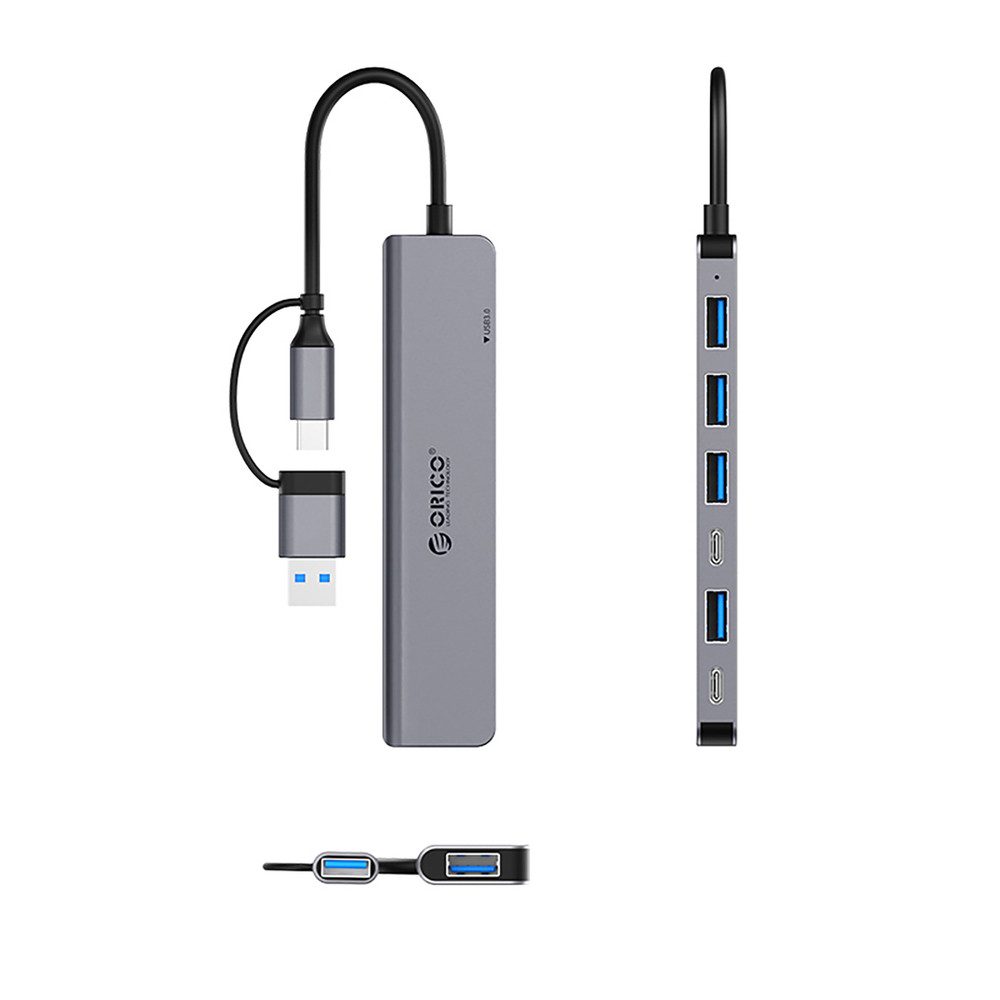 ORICO Orico YSA7-U3 USB-A/USB-C 7-Port Dockingstation Grau USB-Adapter