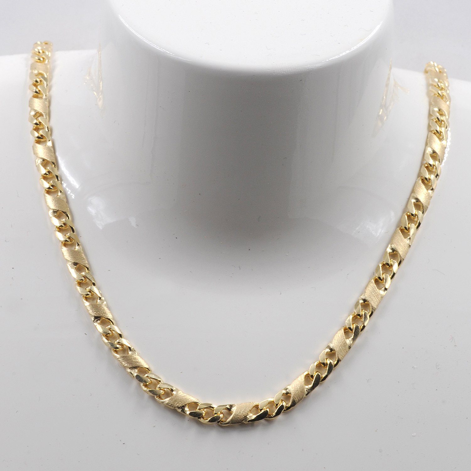 HOPLO Goldkette Goldkette Dollar Kette Länge 60cm - Breite 3,5mm - 585-14 Karat Gold, Made in Germany