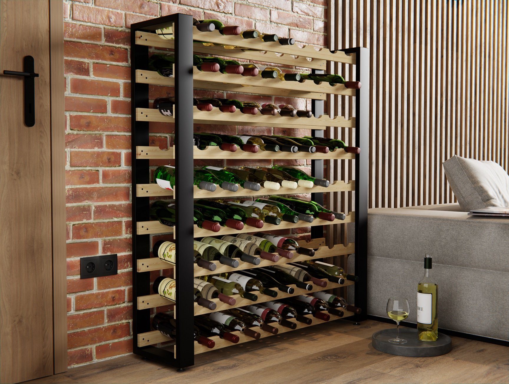 Lenmar Weinregal LOFT Weinregal aus Holz,Flaschenregal,Kellerregal,Regale,W günstig online kaufen