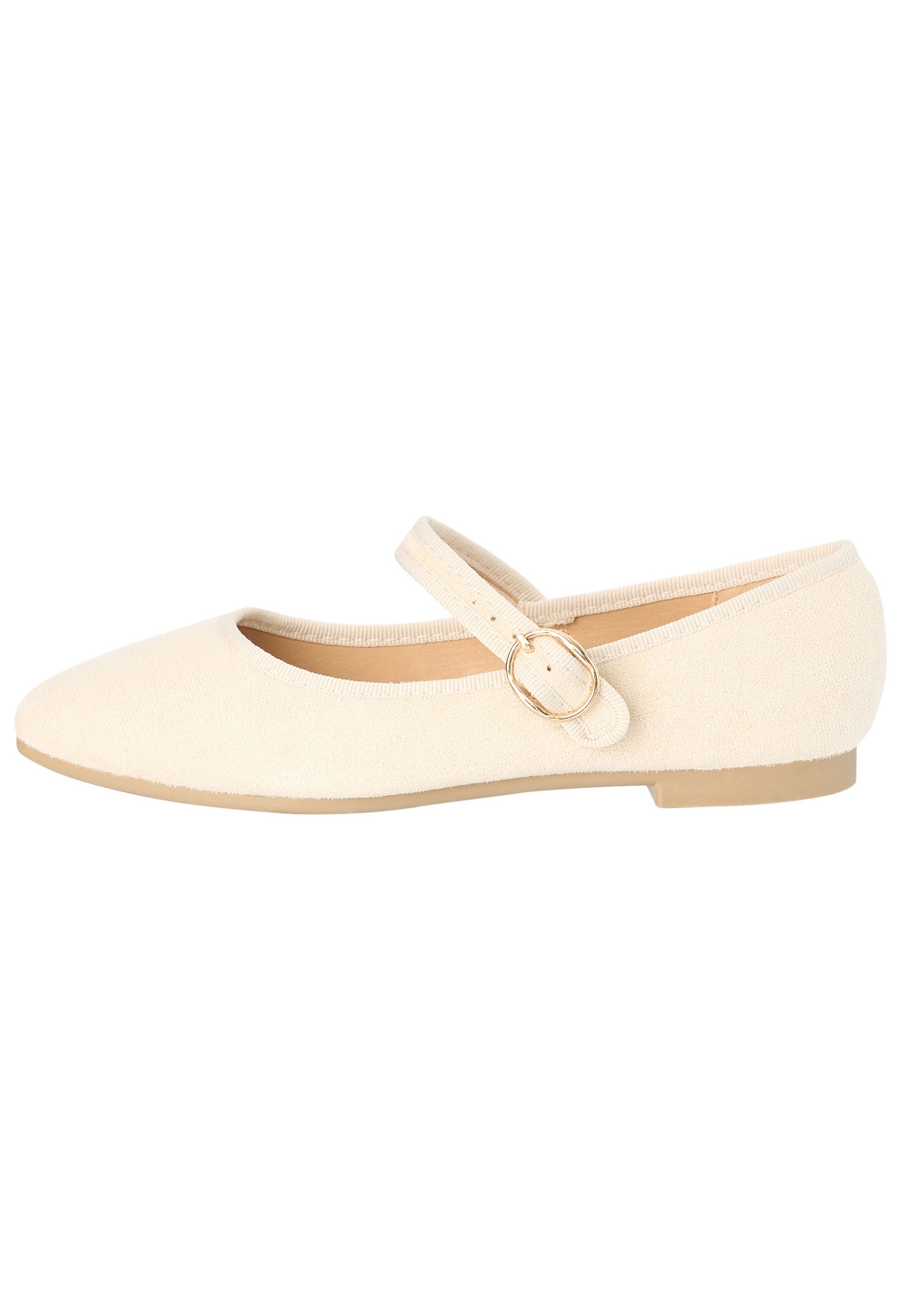 Day Vine Retro Muse Mary-Jane-Ballerinas mit Veloursoptik und goldener Schnalle Ballerina – Bild 3 von 5
