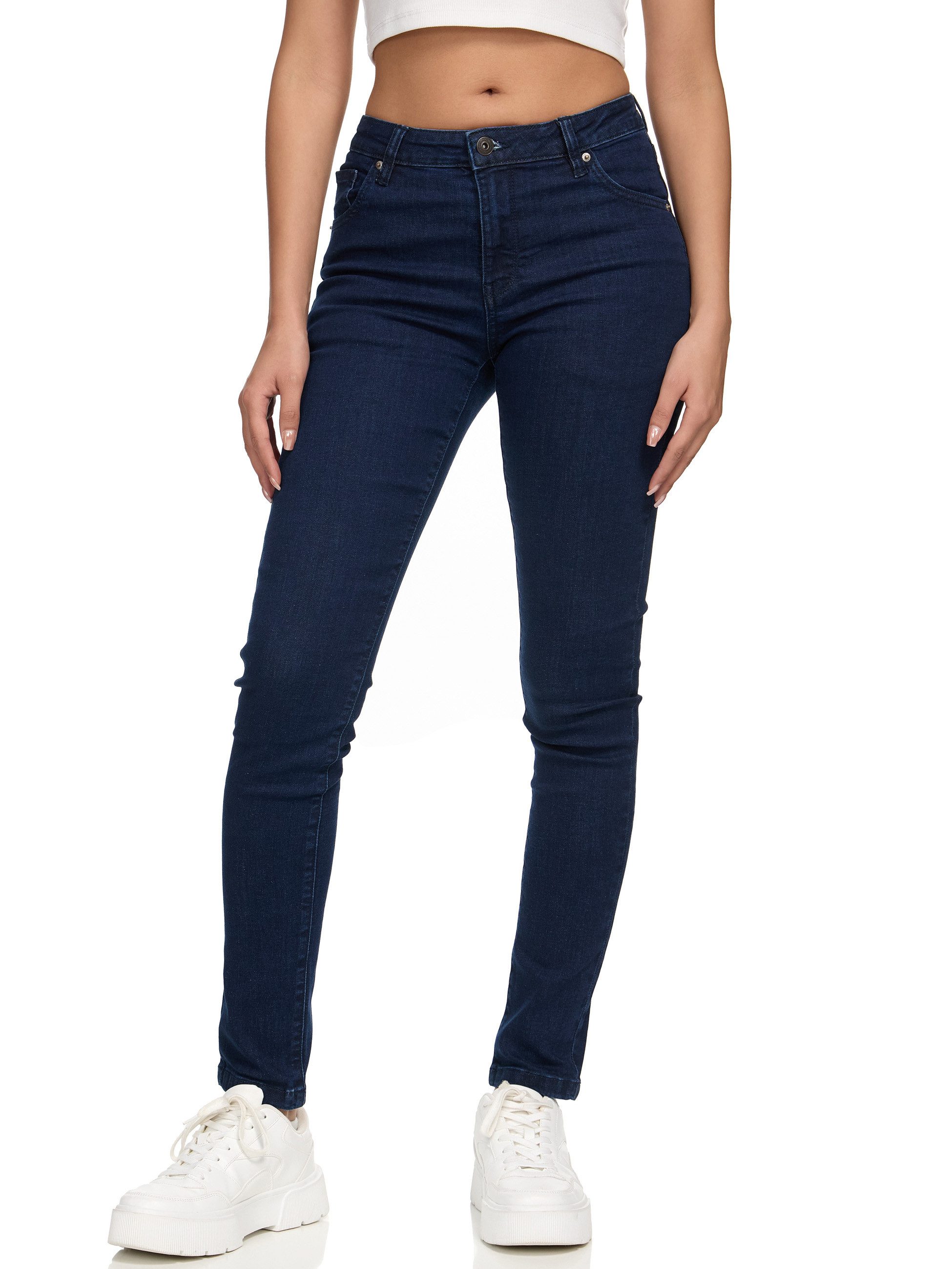 REPUBLIX Stretch-Jeans Tori Damen Mid Waist Stretch Denim Jeans Basic