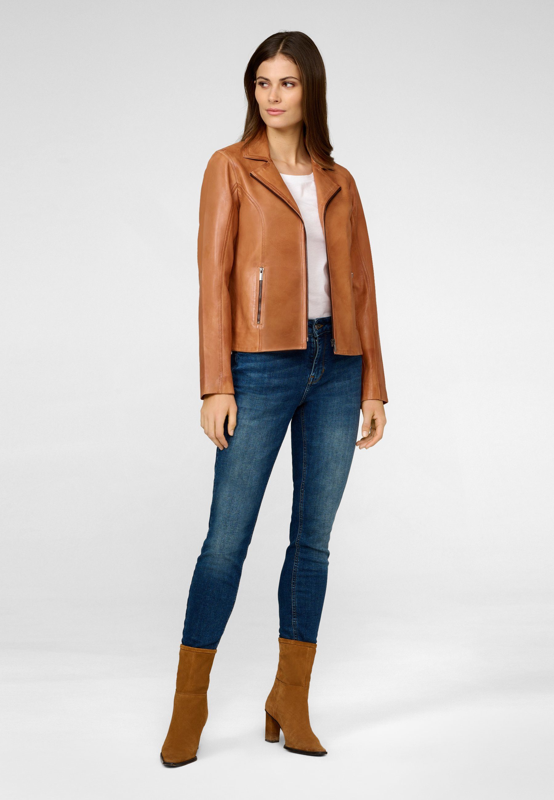 RICANO Lederjacke Amelie Hochwertiges Lamm-Nappa Leder günstig online kaufen