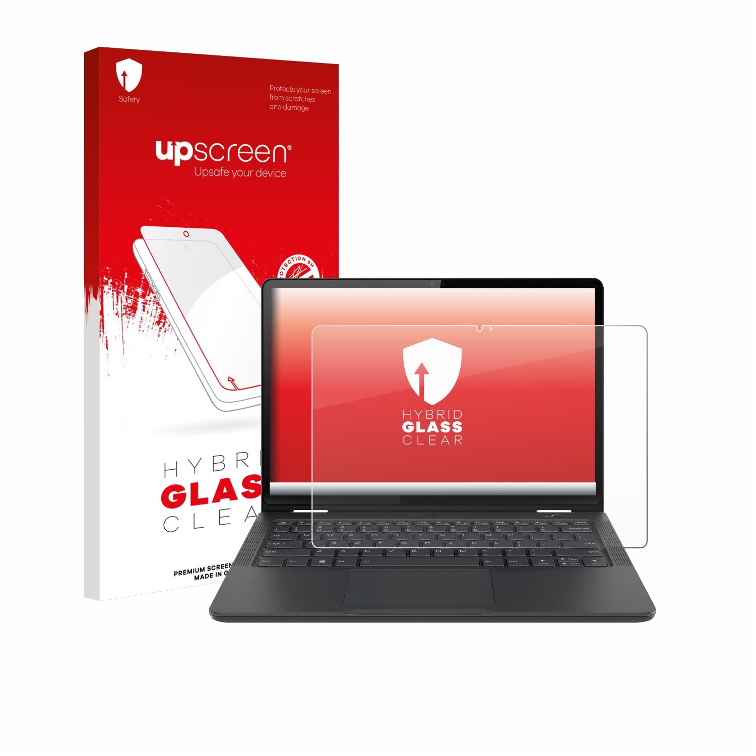 upscreen Displayschutzglas Folie für Lenovo 13w Yoga Gen 2, Schutzfolie Glas Panzer Display Schutz klar