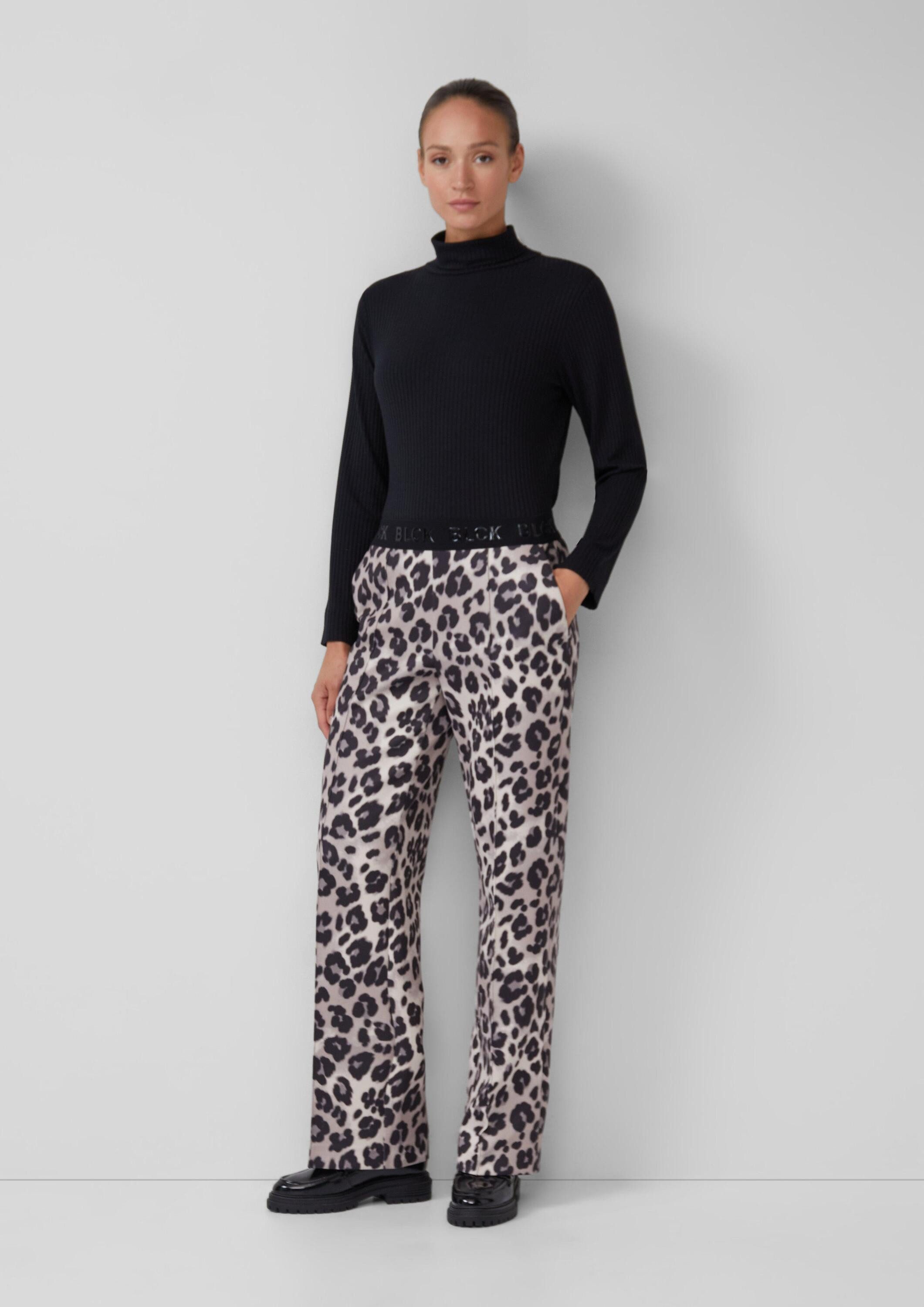 s.Oliver Chinos Hose Wide-Leg-Hose aus Scuba mit Logo-Gummibund günstig online kaufen