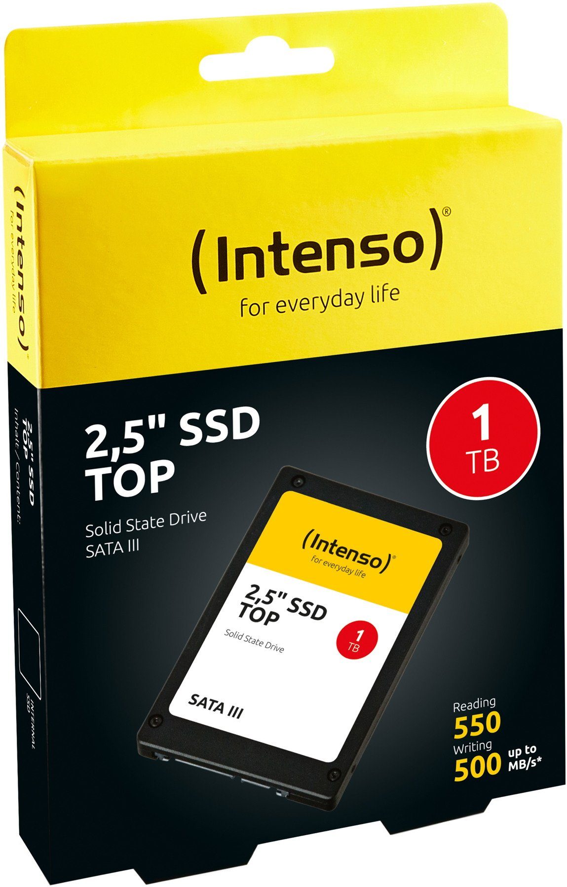 Intenso SSD interne Festplatte Top High-Speed 3D-Nand 2,5 Zoll 1TB SATA III SSD-Festplatte