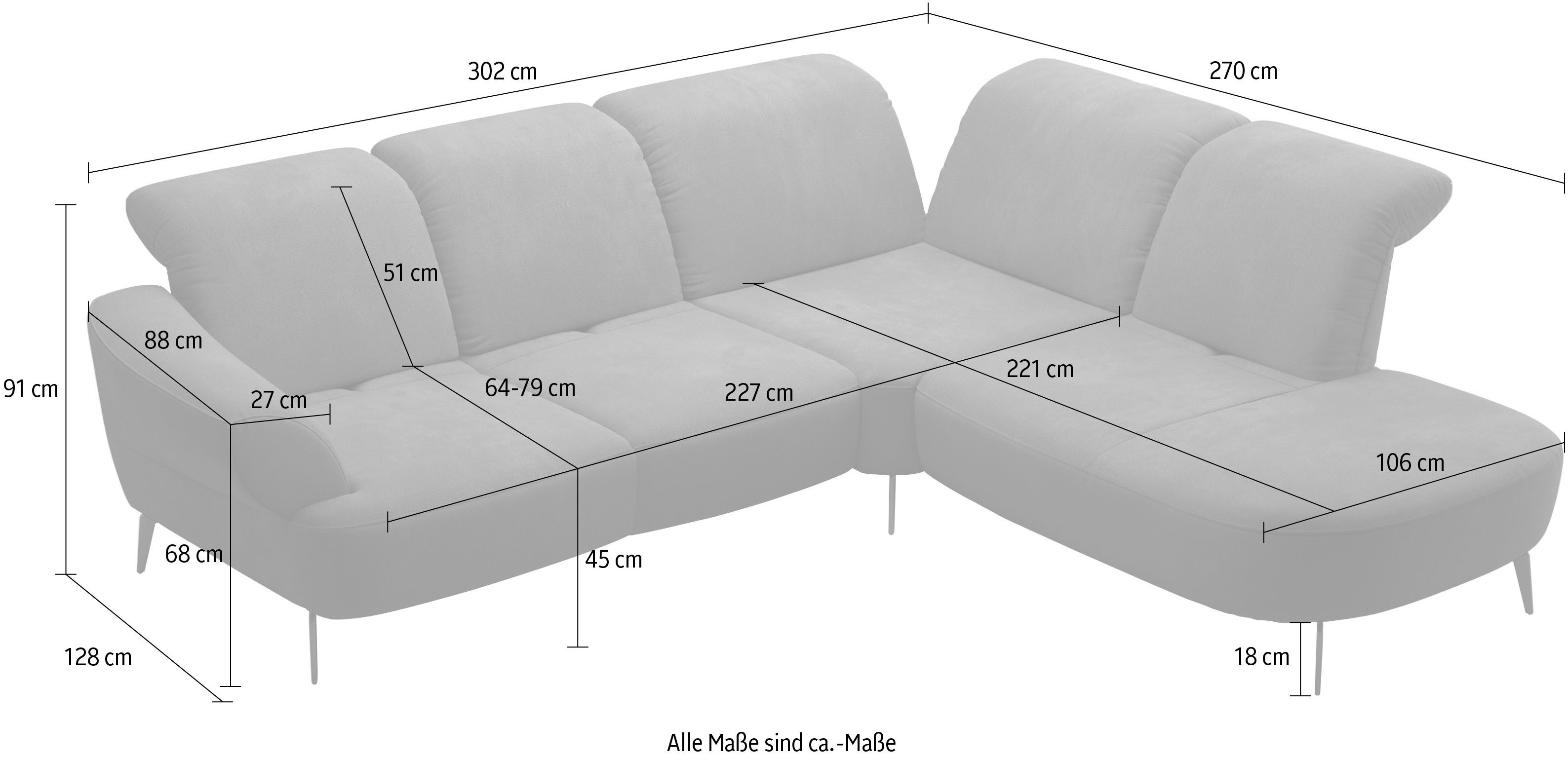 sit&more Ecksofa Dance, L-Form, inkl. Sitztiefenverstellung, inkl. Click&Seat, optional mit Kopfteilverstellung