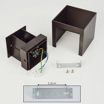 hofstein Wandleuchte »Vaccina« moderne Wandlampe aus Metall in Braun, ohne Leuchtmittel, eckige Leuchte mit verstellbaren Schirm, Up & Down, 1xG9