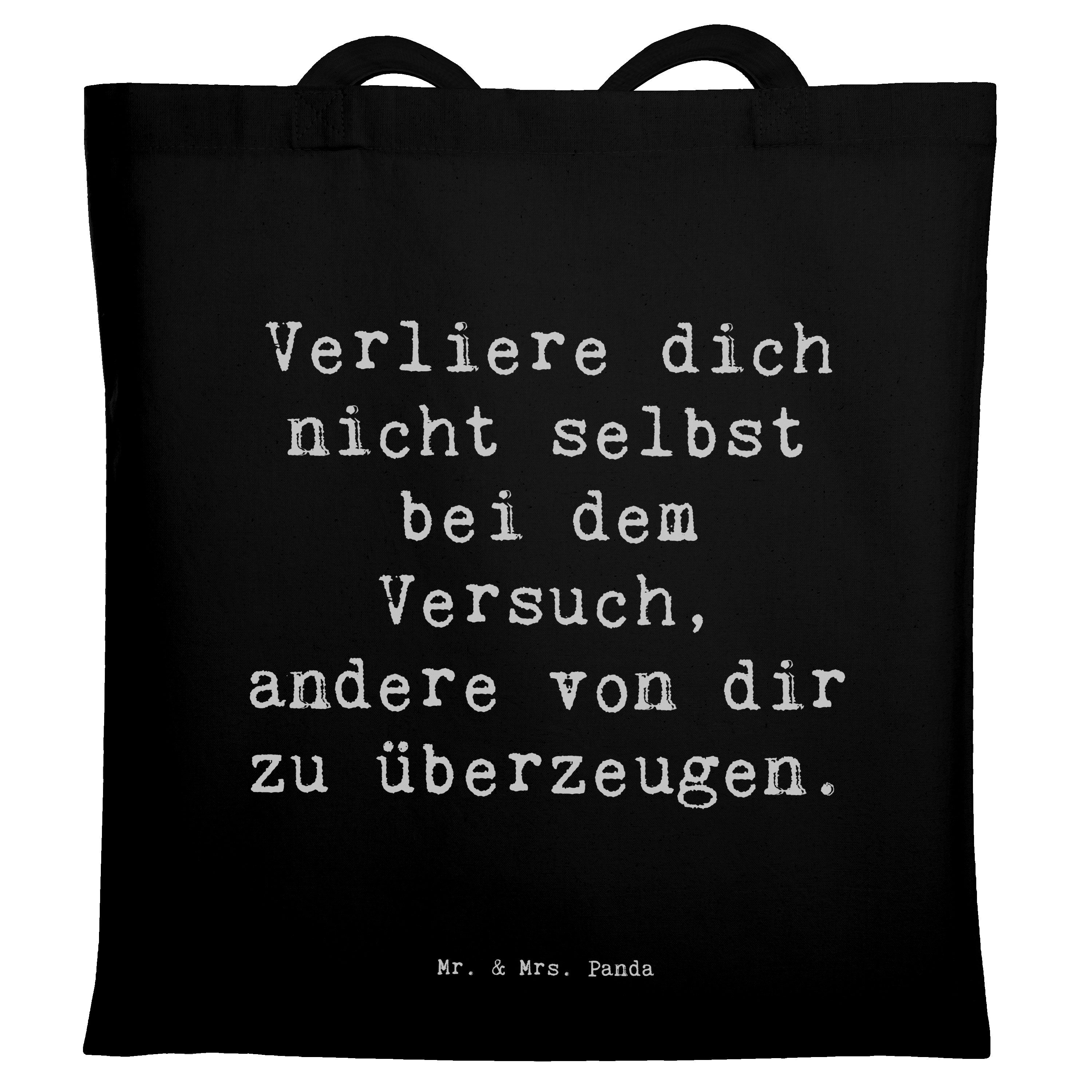 Tragetasche Spruch Selbstzweifel vermeiden - Schwarz - Geschenk, Authentizität, U