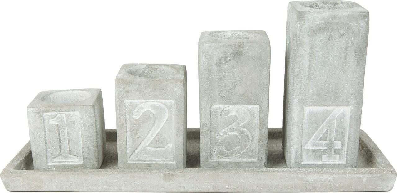 Trend Line Adventskranz TrendLine Deko Adventskranz Zement 16,5 x 13 x