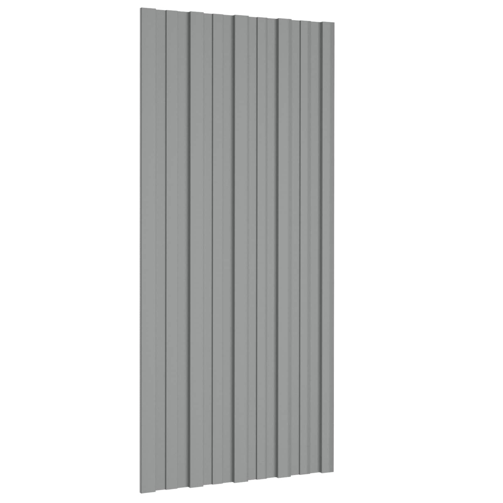 vidaXL Terrassendach Dachpaneel 36 Stk. Grau 100 x 45 cm Verzinkter Stahl, (36-St)