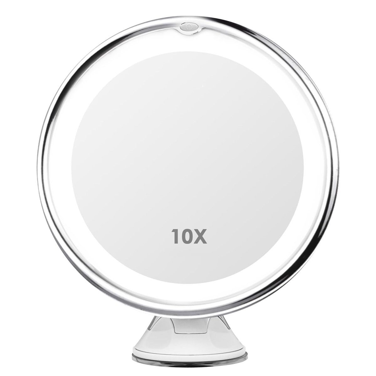 Jormftte Kosmetikspiegel Kosmetikspiegel 10X Vergrößerung LED Licht,360°Schwenkbar  Für Reise