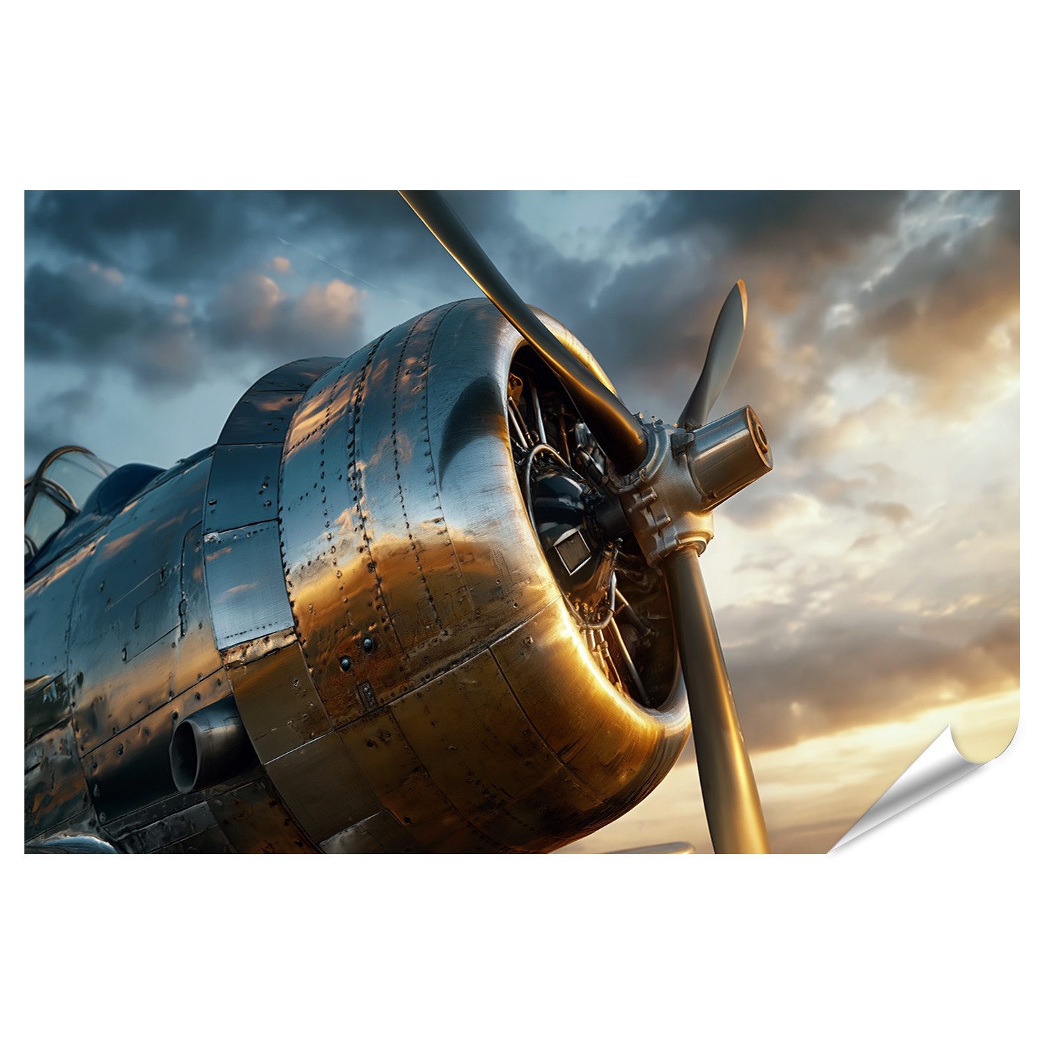 islandburner Poster Nostalgischer Flugzeugpropeller Büro Deko für Aviatik-Enthusiasten