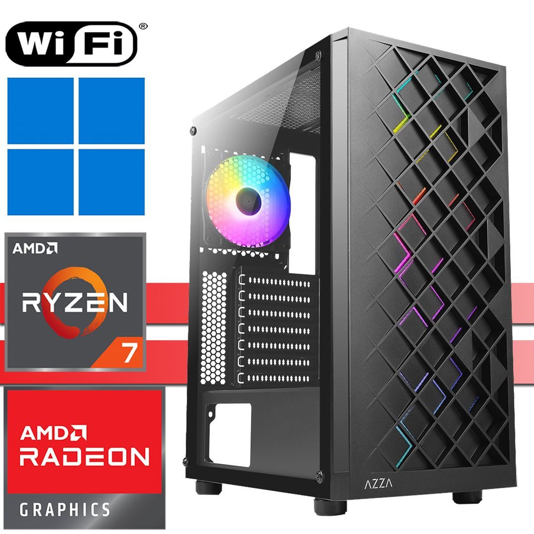 X-HARDWARE X-Entry Gaming Computer 5700G, 16GB RAM, 256GB SSD + bis zu 4TB HDD Gaming-PC (AMD Ryzen 7 5700G, Radeon Graphics (iGPU), 16 GB RAM, 0 GB HDD, 256 GB SSD, Luftkühlung, Windows 11)