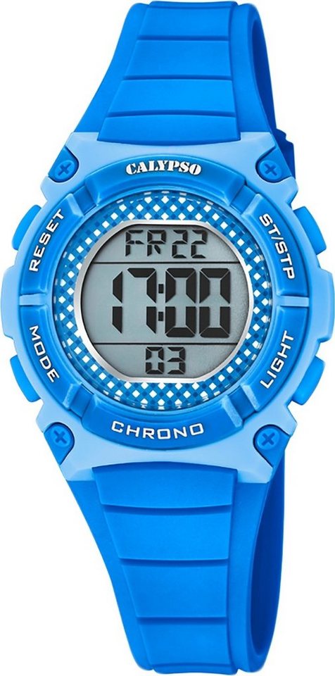 CALYPSO rund, WATCHES PUarmband blau, Kinder Fashion Digitaluhr K5756/2 Kunststoff, Kunststoff Calypso PUR, Kinder Uhr Armbanduhr