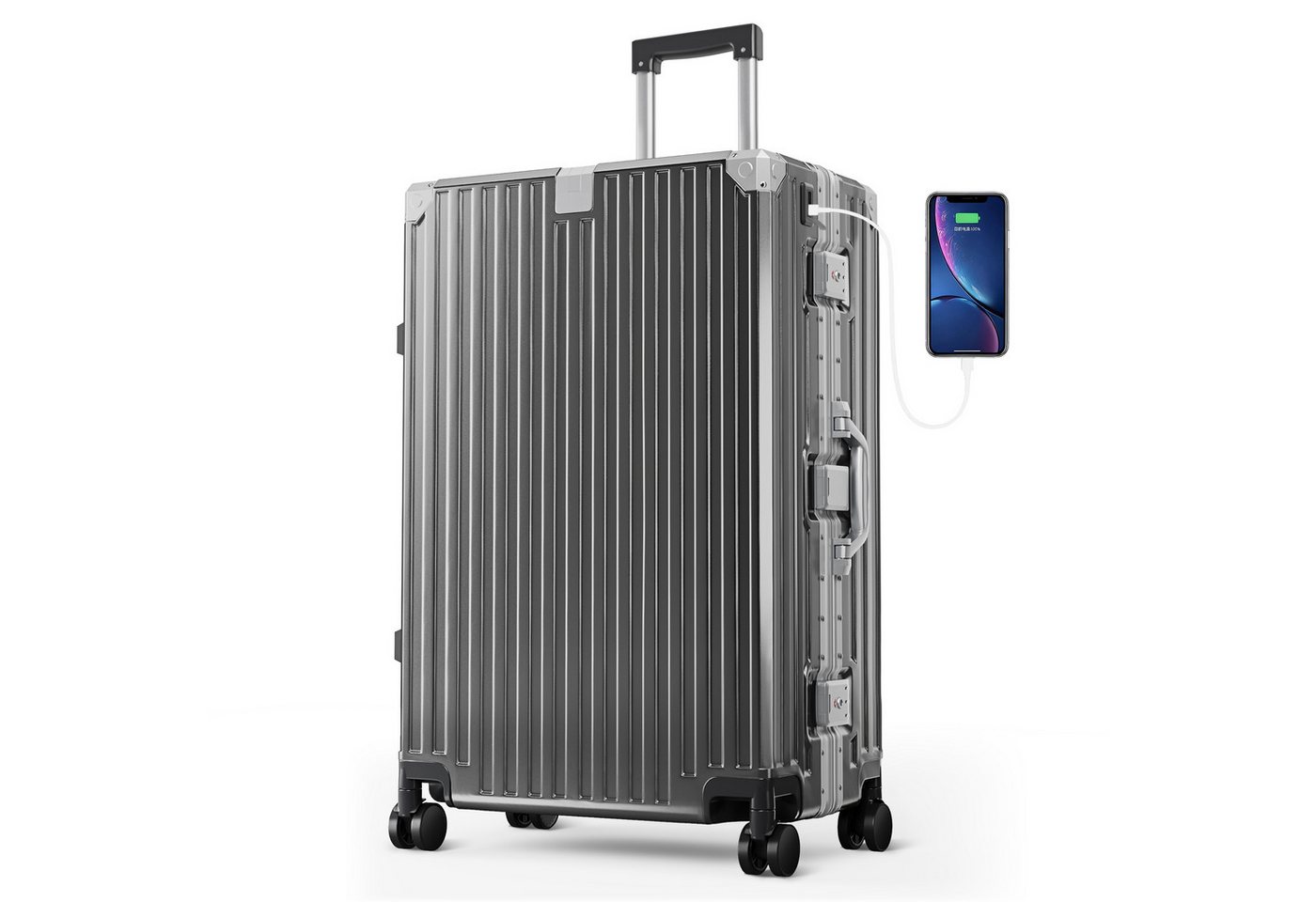 ALPHA CAMP Koffer Hartschalenkoffer (20, 24, 28 Inch) Reisekoffer mit Rollen, Polycarbonat Handgepäck Luggage mit TSA Schloss & Aluminium Rahmen