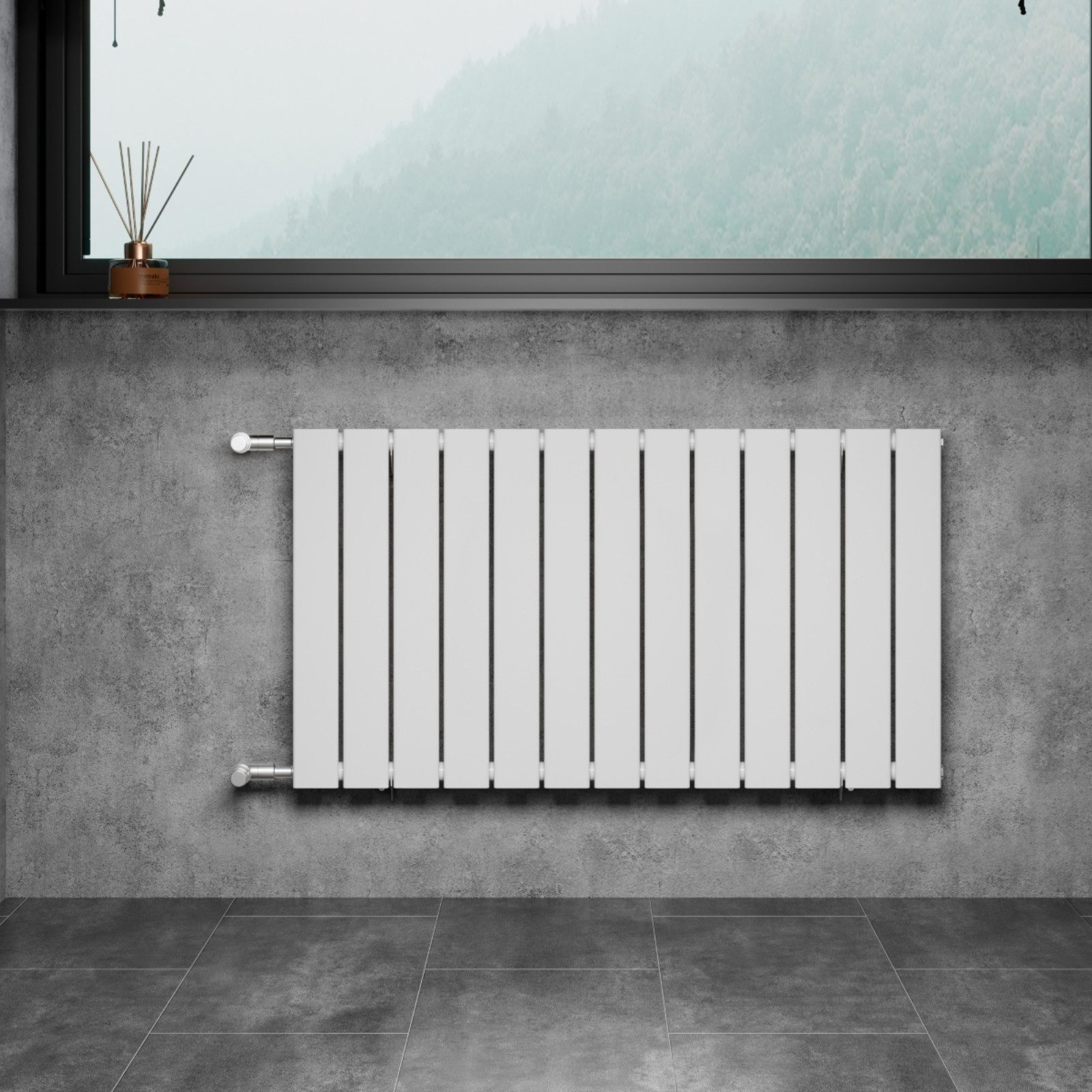 WITEN&NOCK Heizkörper Flachheizkörper mit Seitenanschluss Paneelheizkörper Nabenabstand550mm, horizontal, doppellagig/Einlagig