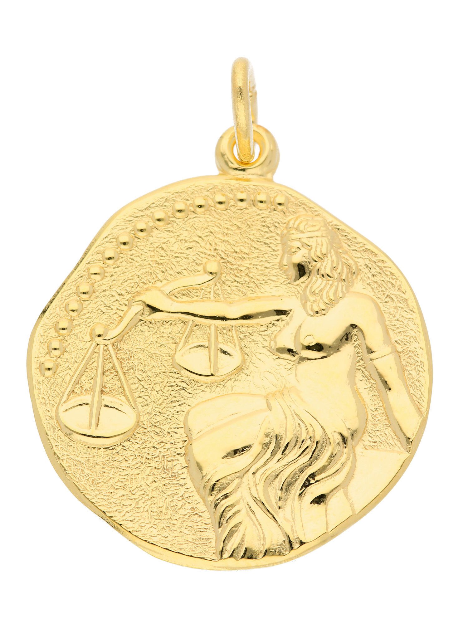 Kettenanhänger 333 Gold Sternzeichen Anhänger Waage Ø 18,2 mm