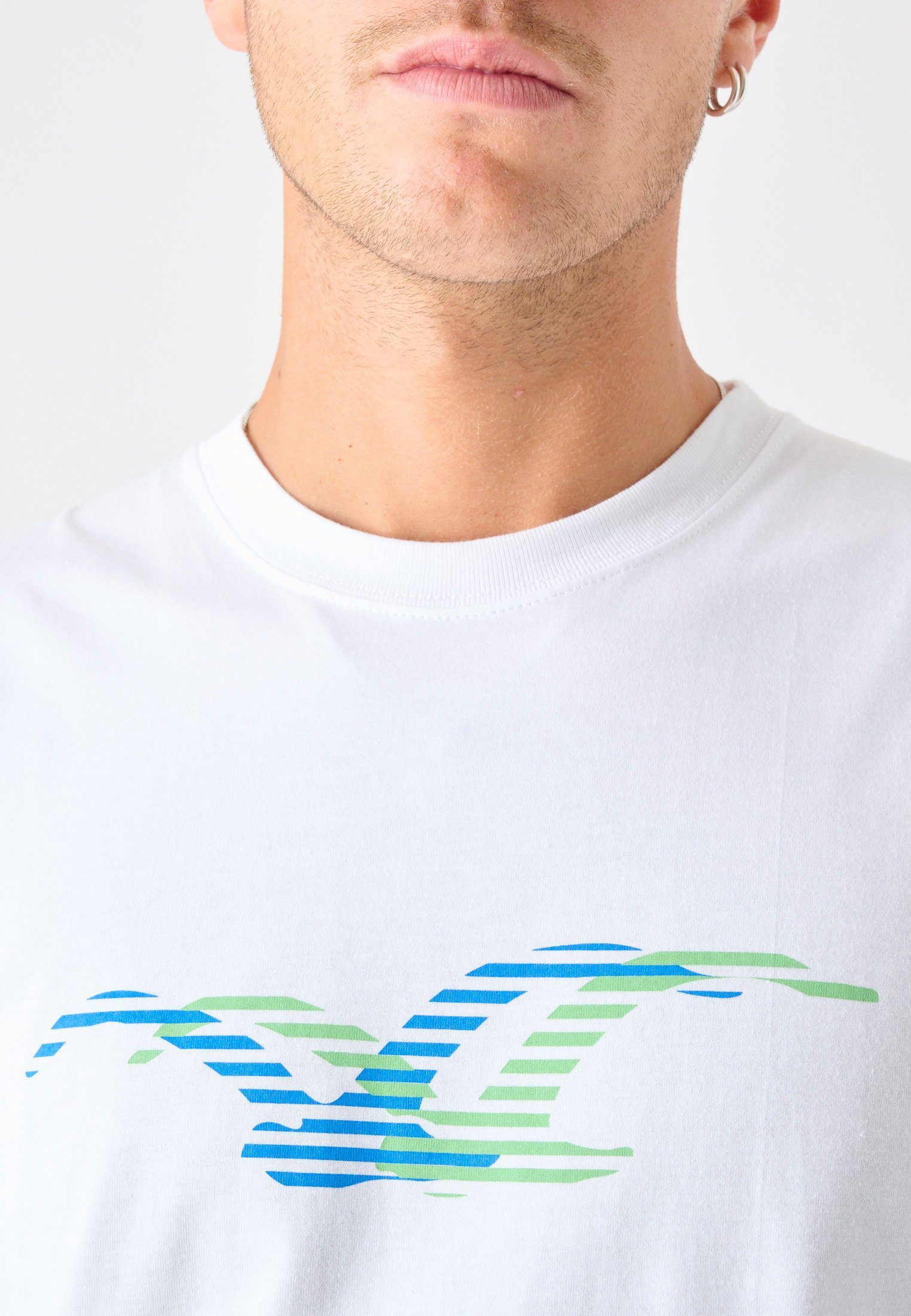 T-Shirt Logoprint Shifiting mit trendigem Möwe Cleptomanicx weiß