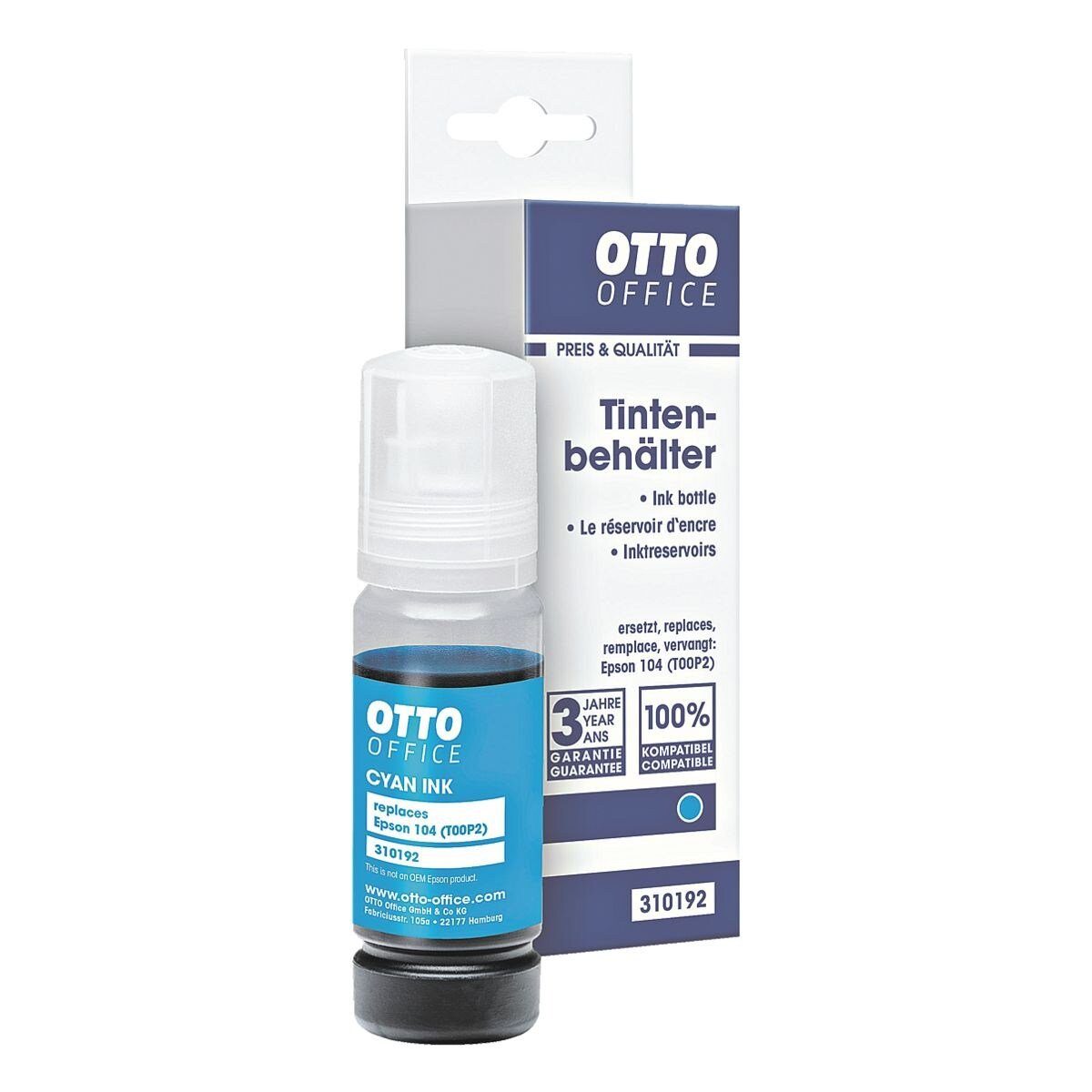 Otto Office T00P2 (104) Tintenpatrone (1-tlg., ersetzt Epson »Nr. 104 EcoTank (T00P2)«, cyan)