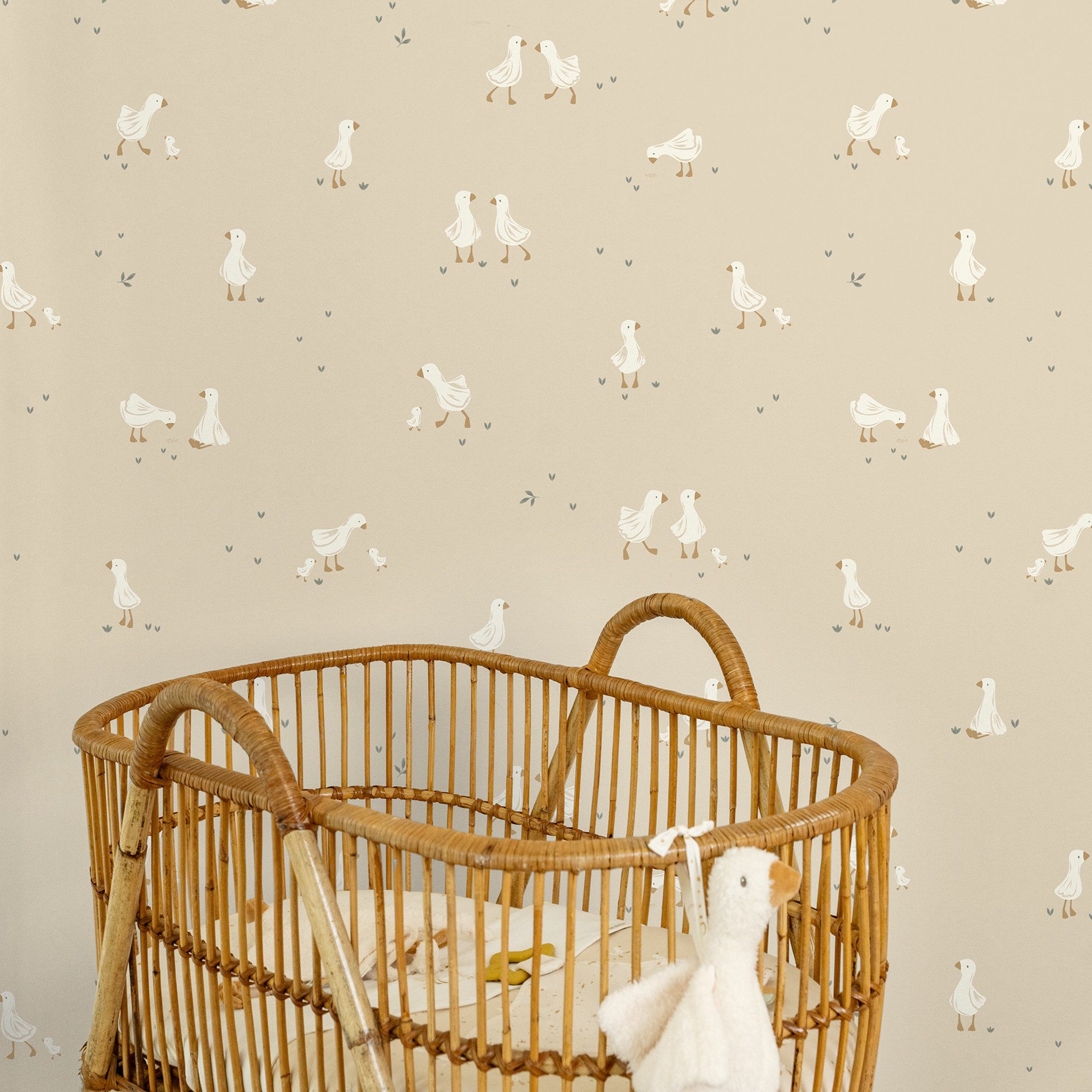 LITTLE DUTCH Vliestapete Little Goose, glatt, animal print, (1 St), Design Tapeten