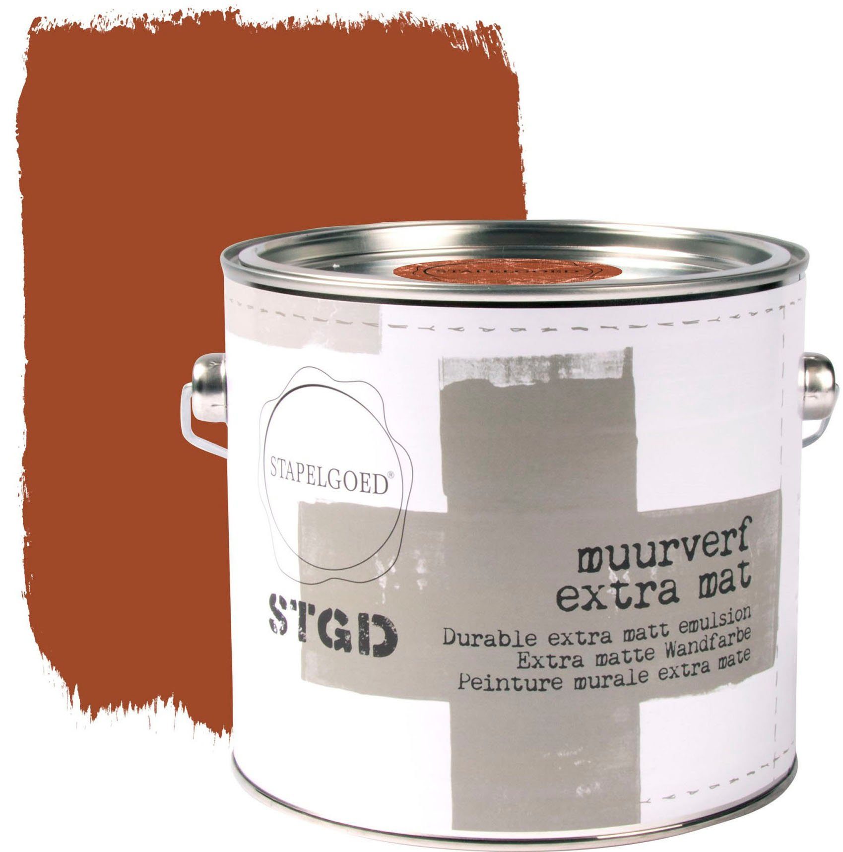 STAPELGOED Wandfarbe STGD muurverf brown shades, extra matt, hochdeckend und waschbeständig, 2,5 Liter Coconut Braun