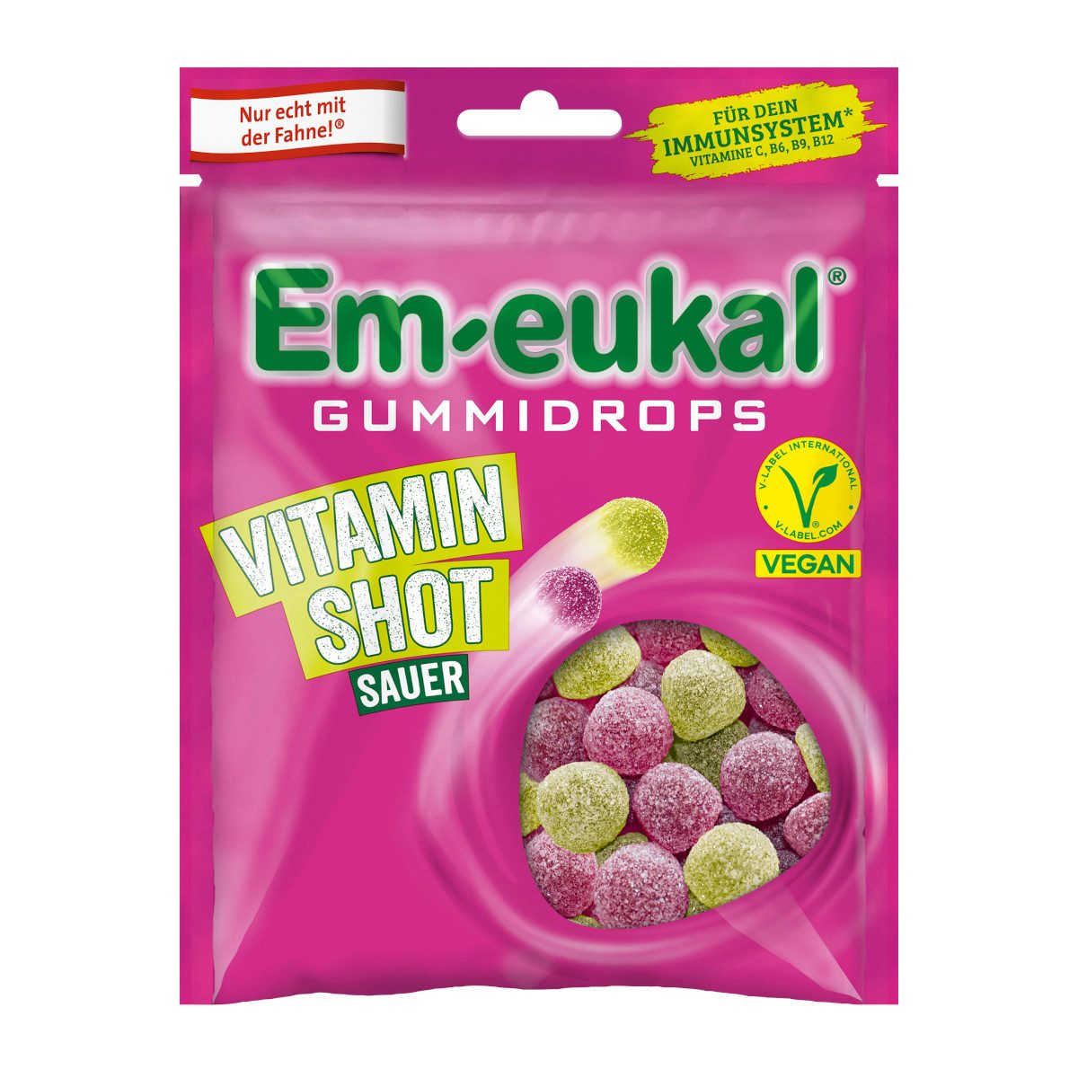 Em-eukal Süßigkeit, Em eukal Gummidrops Vitamin Shot sauer zuckerhaltig Packung 90g