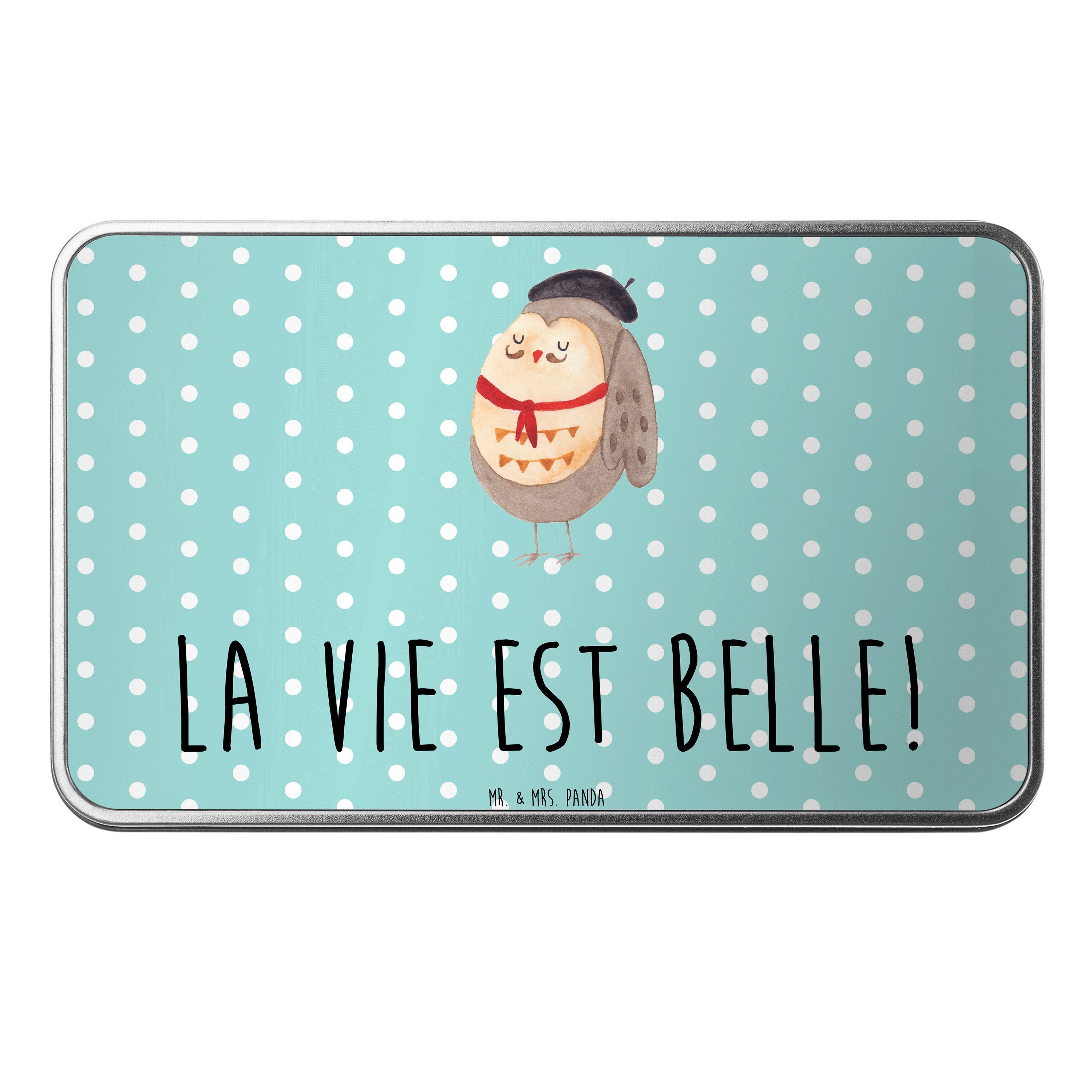 Mr. & vie belle, Panda Französisch St) est (1 La - Türkis Mrs. béret Pastell - Eule Geschenk, Dose