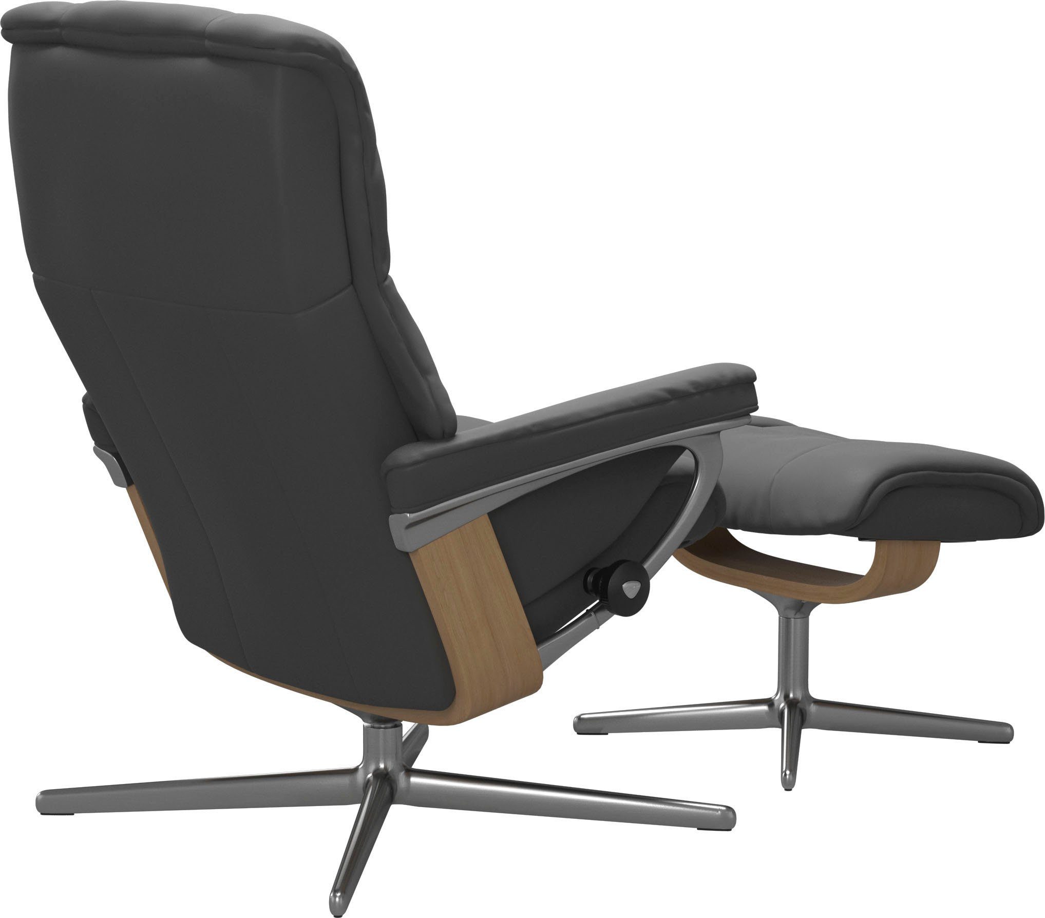 S, mit Größe Base, Holzakzent Eiche (Set, L, Stressless® Hocker, Cross M mit Relaxsessel mit Hocker), & Relaxsessel Mayfair