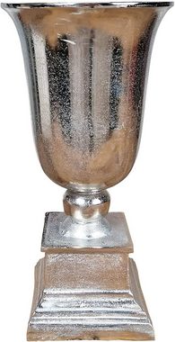MichaelNoll Dekovase MichaelNoll Vase Blumenvase Gefäß Pokalvase Dekovase - Metall Aluminium Silber - Deko für Wohnzimmer, Schlafzimmer oder Büro 40 cm