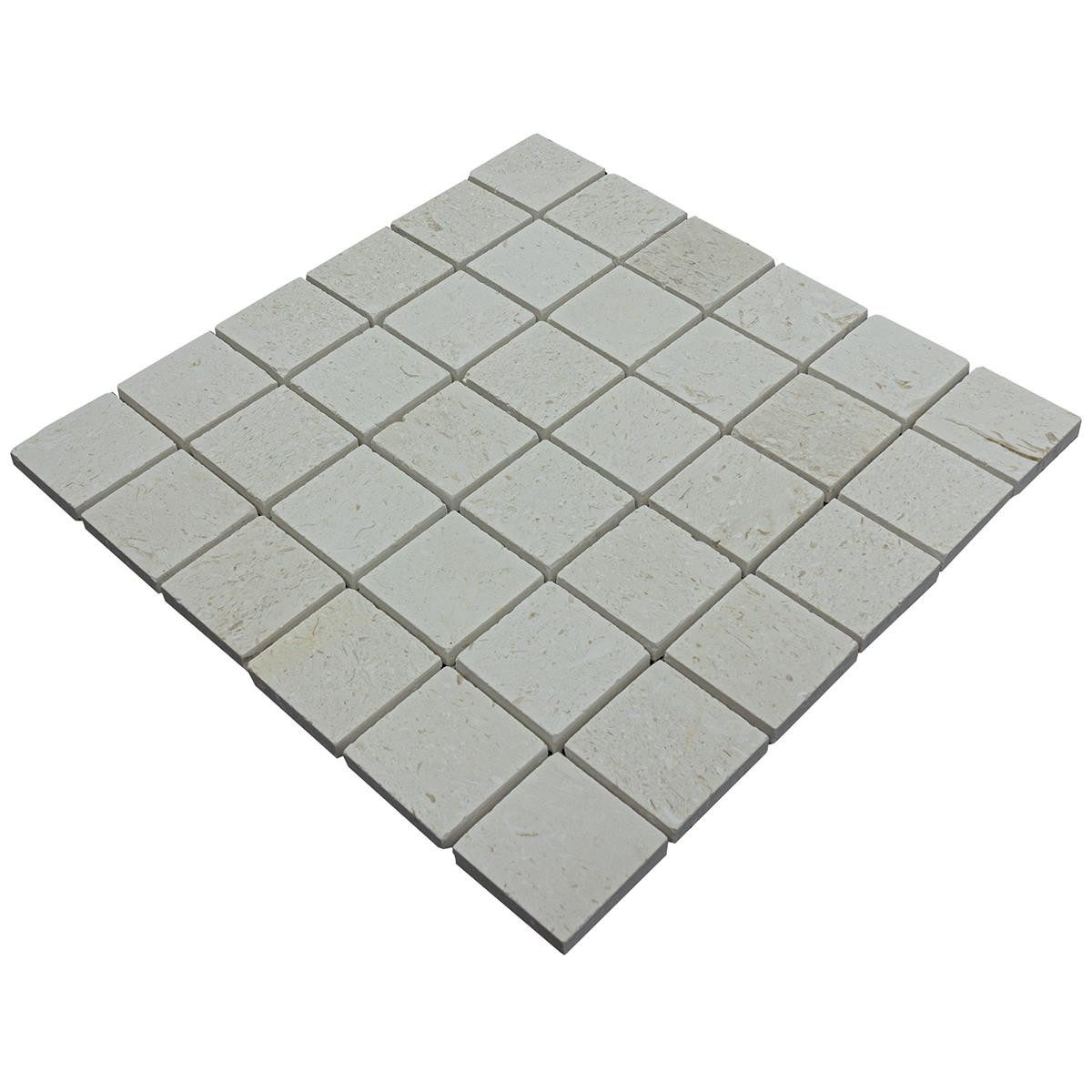 Mosafil Mosaikfliesen Natursteinmosaik Kalkstein Luminares, Naturstein 30.500x30.500, beige