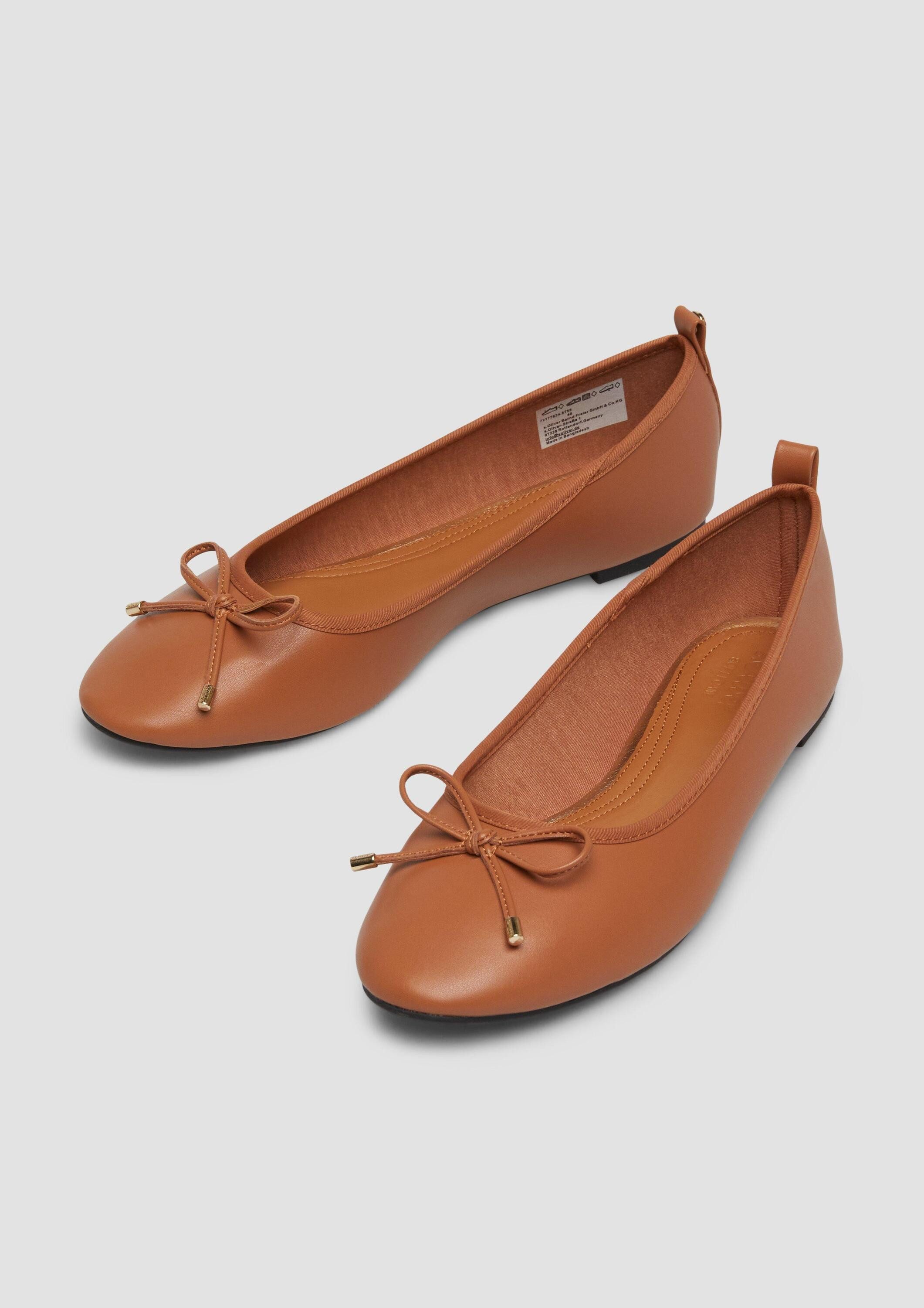 s.Oliver Ballerinas Ballerina Ballerinas mit Schleife und Leo-Print
